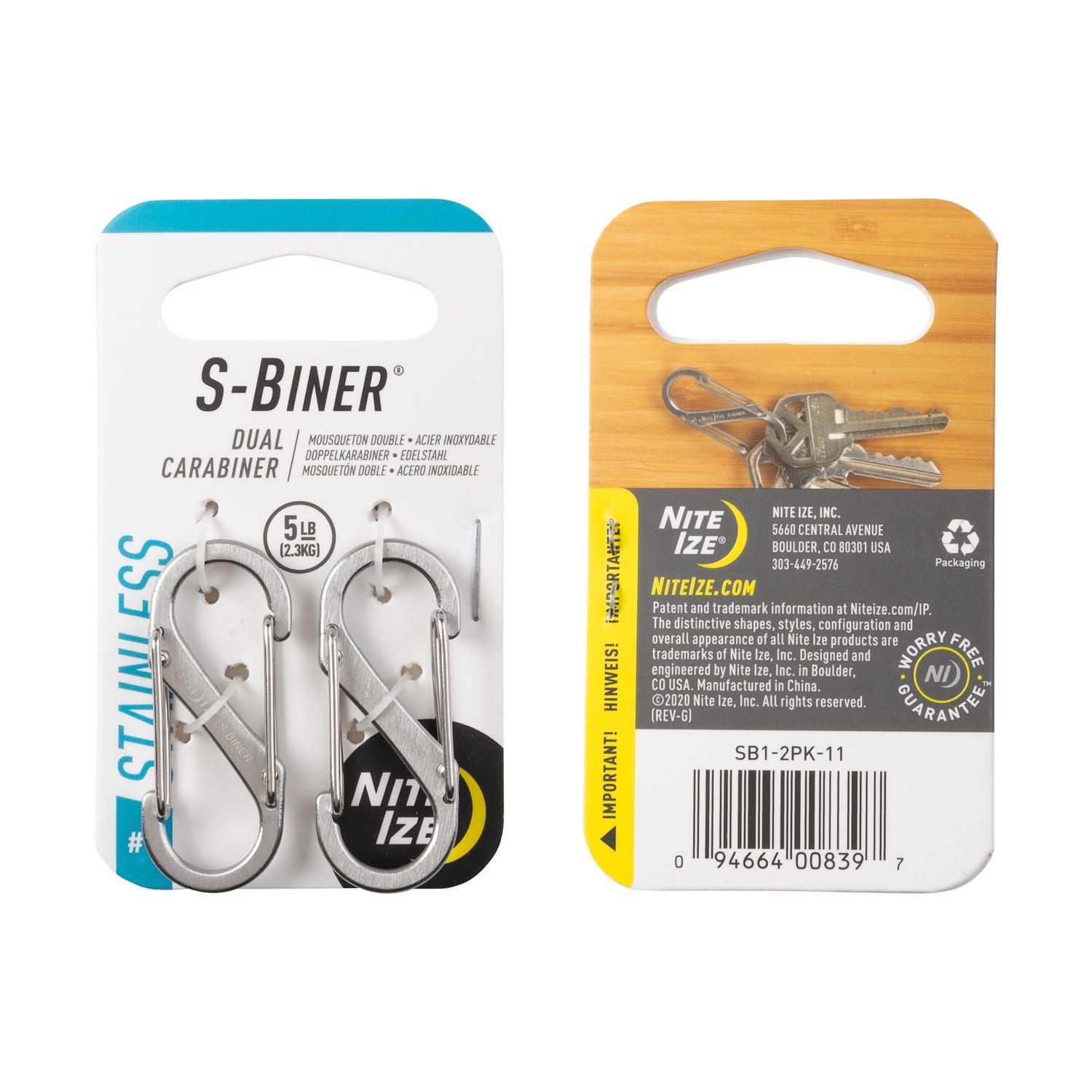 Nite Ize S-Biner Stainless Steel Silver Dual Carabiner S-Biner