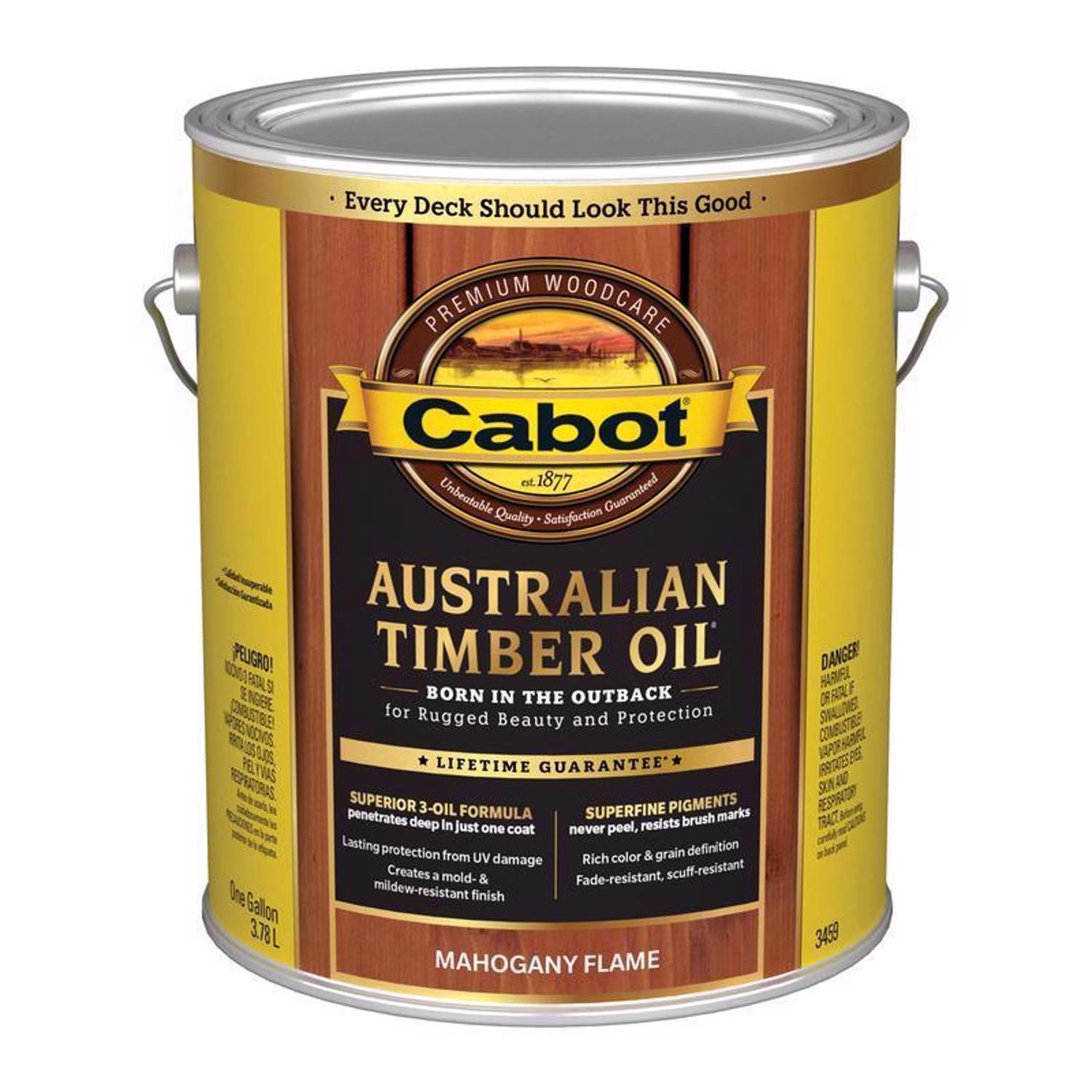 Cabot Australian Timber Oil Transparent Mahogany Flame Oil-Based Penetrating Oil Australian Timber O