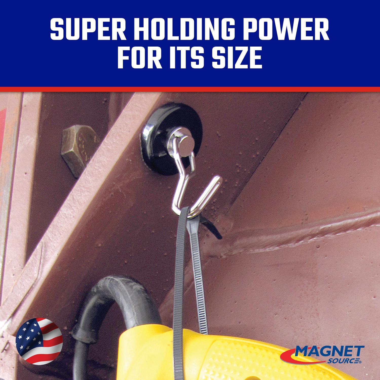 Magnet Source.29 in. L X 1.5 in. W Black Rotating Magnetic Hook 65 lb. pull 1 pc