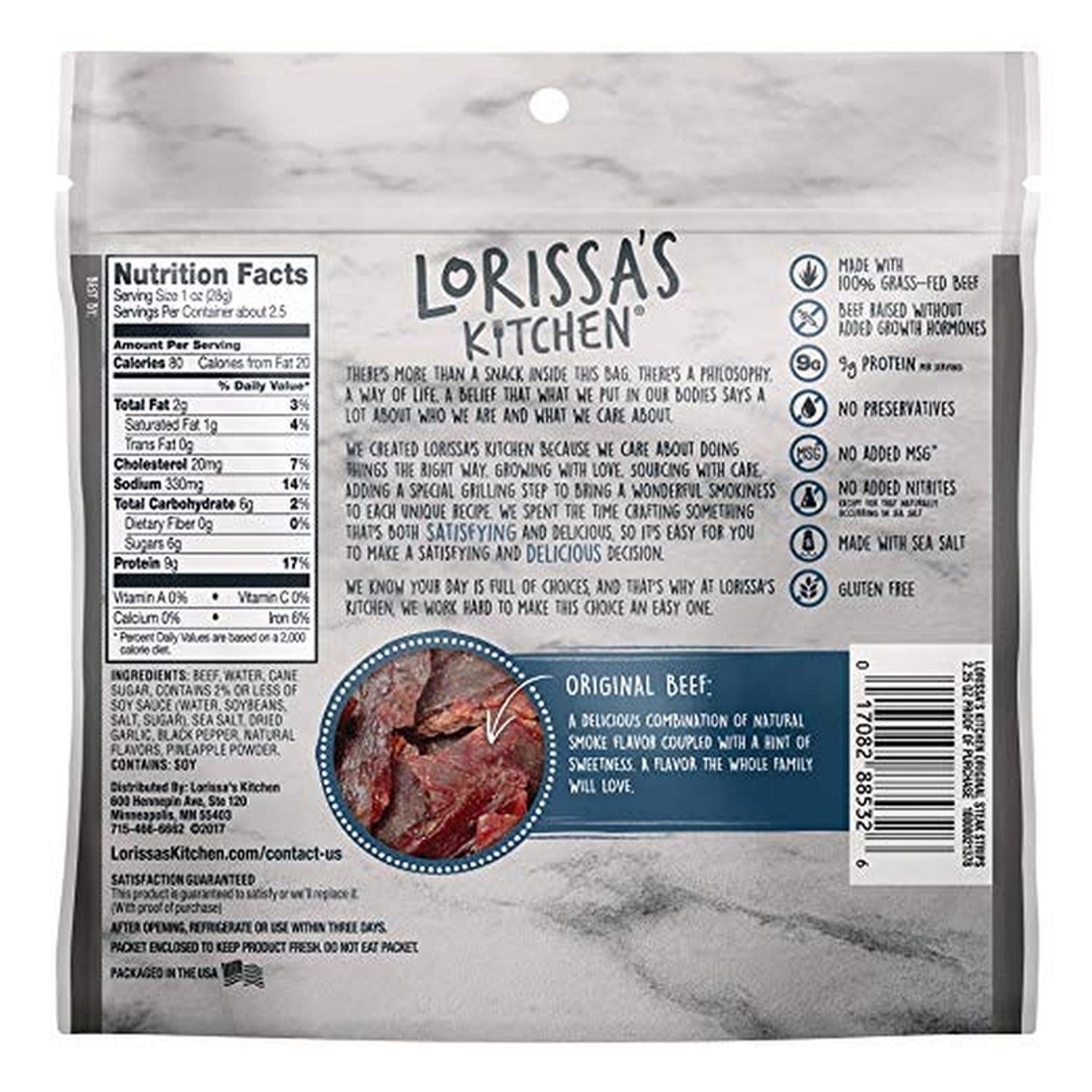 Jack Link's Lorissa's Kitchen Original Beef Jerky 2.25 Oz Bagged