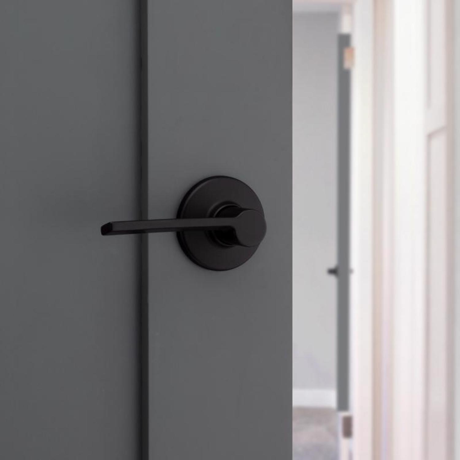 Kwikset Ladera Matte Black Passage Lever