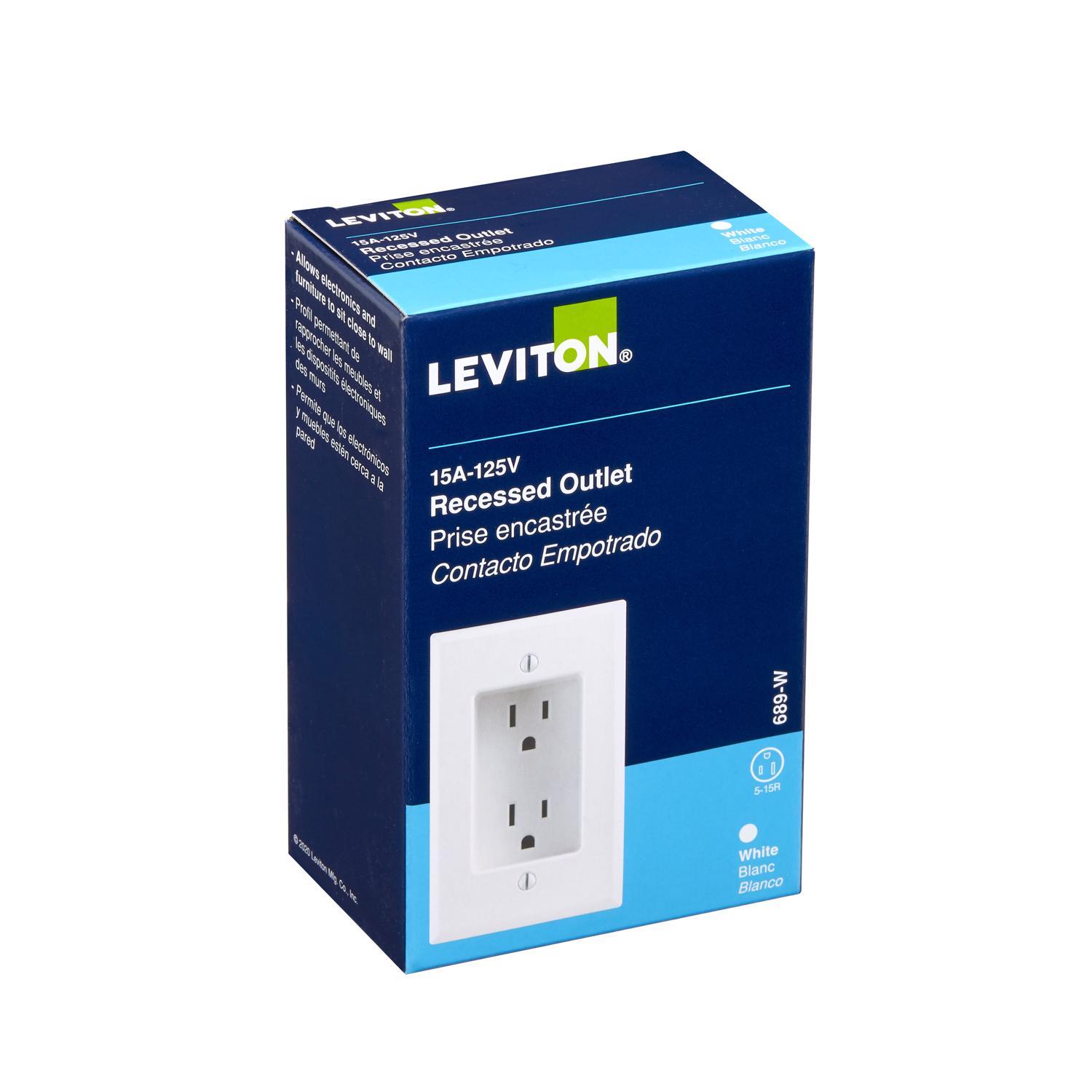 Leviton 15 amps 125 V Duplex White Outlet 5-15R 1 pk