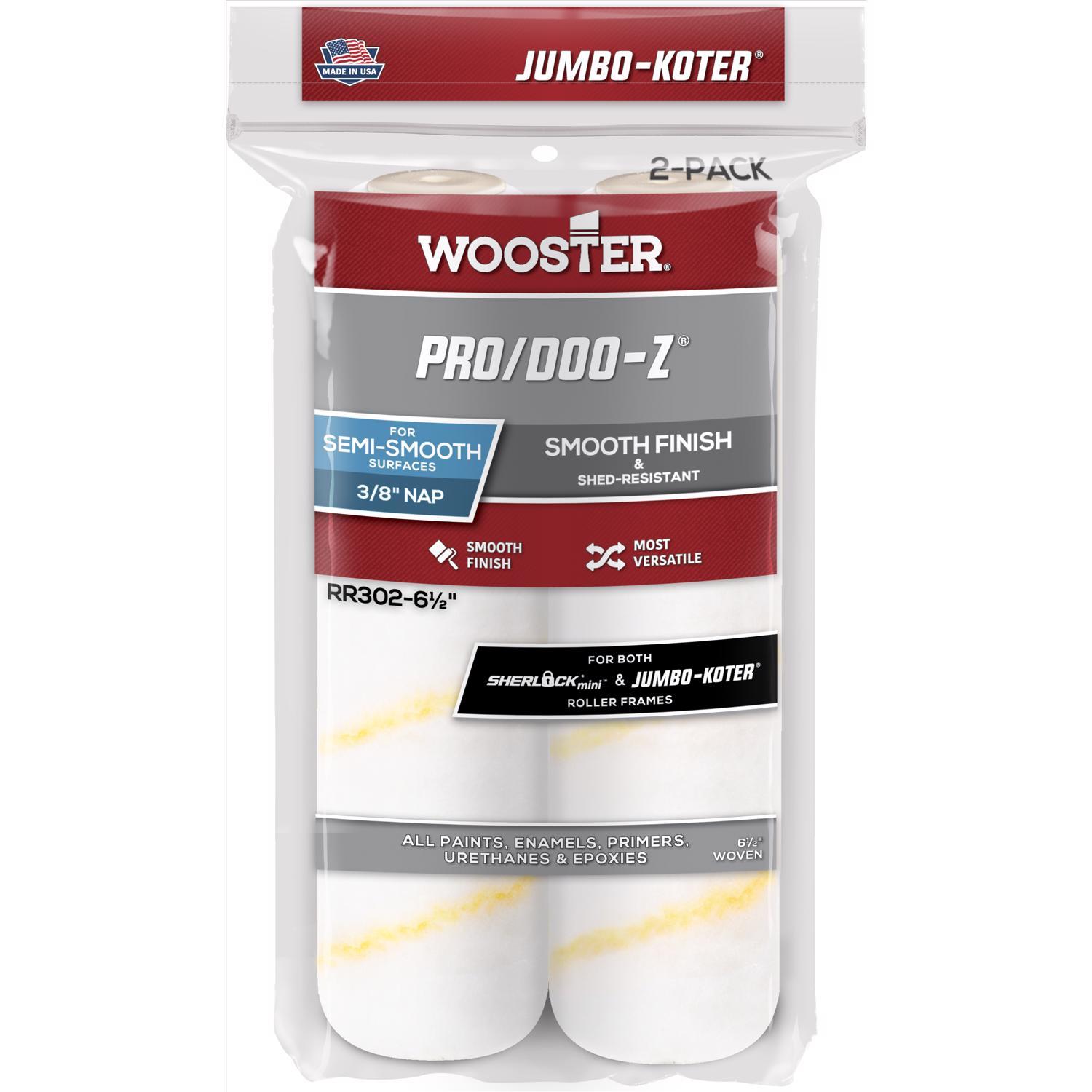 Wooster Pro/Doo-Z Fabric 4.5 in. W X 1/2 in. Jumbo Paint Roller Cover 2 pk