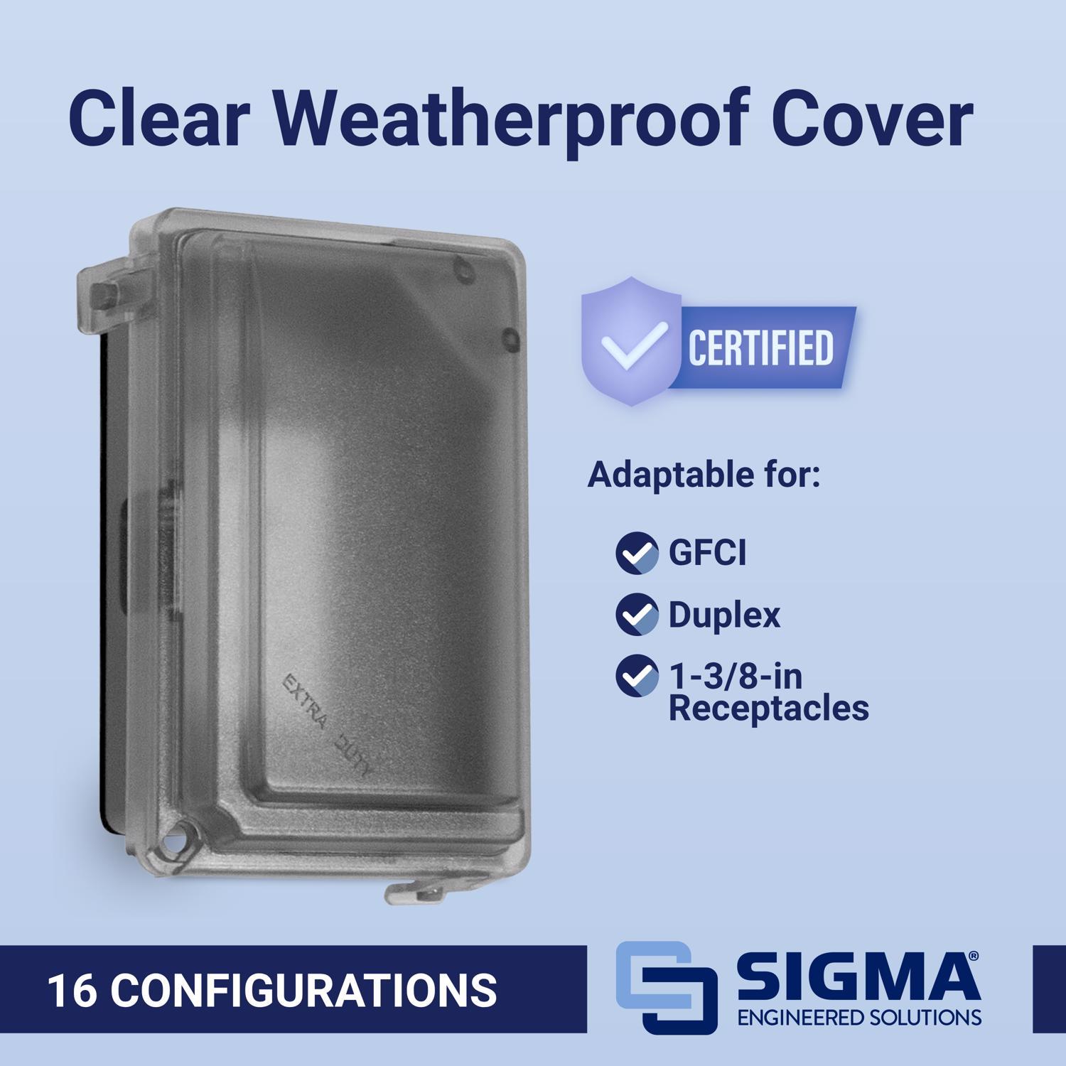 Sigma Engineered Solutions Rectangle Plastic 1 gang 5.98 in. H X 4.02 in. W Weatherproof Cover