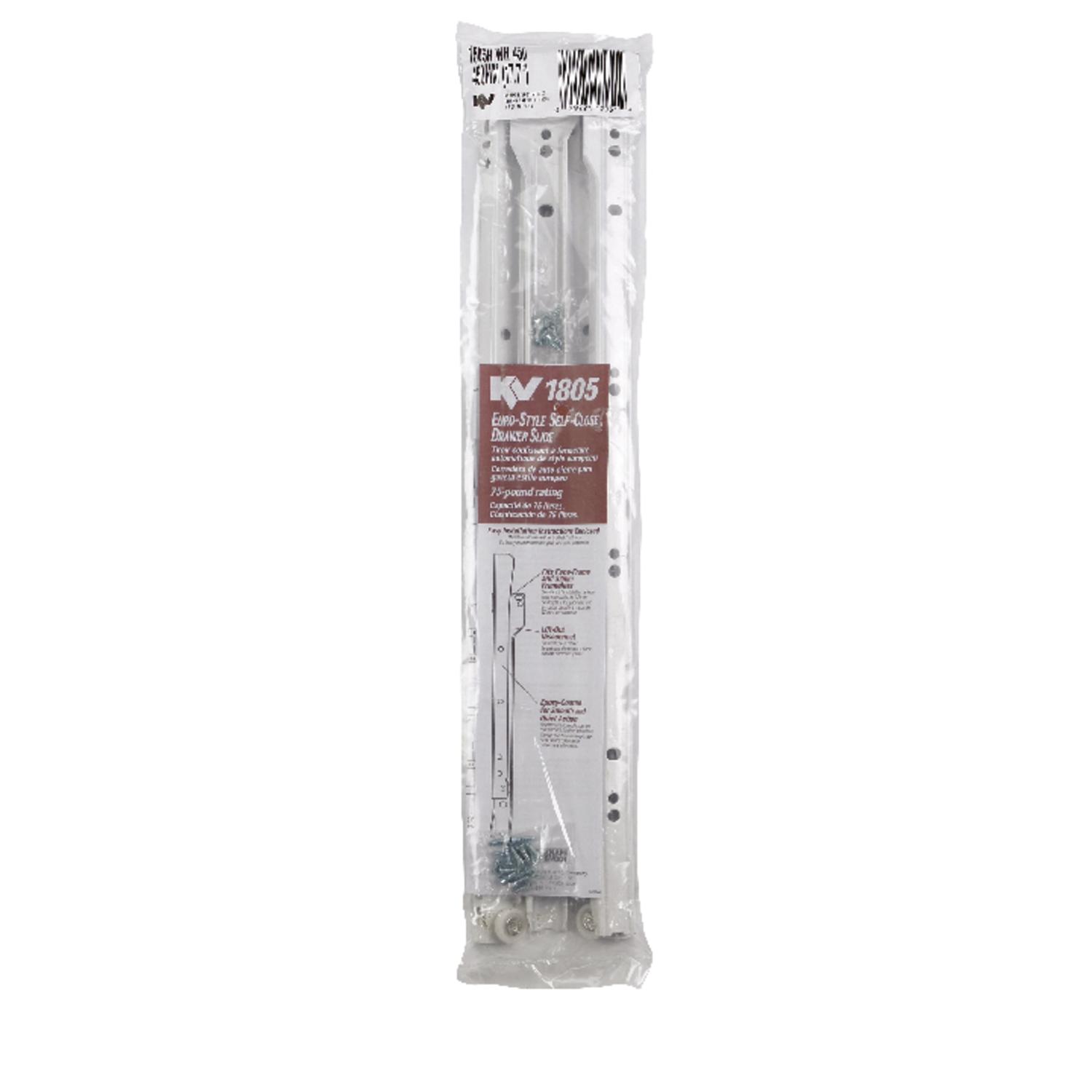 Knape & Vogt 18 in. L Steel Self Close Drawer Slide 2 pk