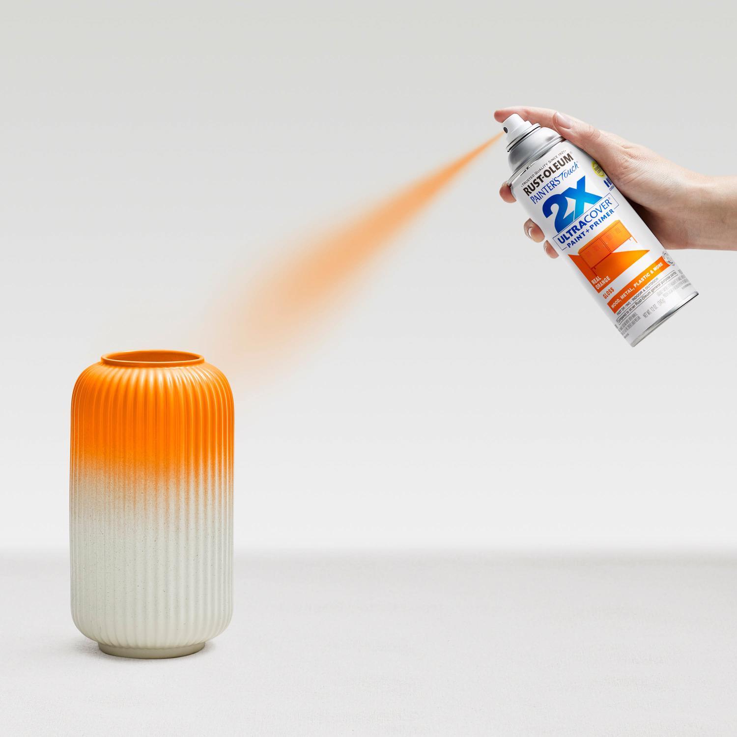 Rust-Oleum Painter's Touch 2X Ultra Cover Gloss Real Orange Paint+Primer Spray Paint 12 oz