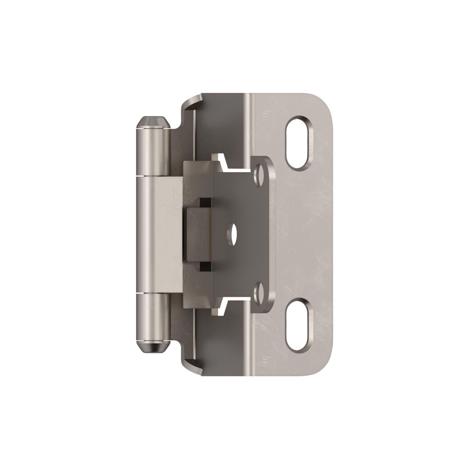 Amerock 1-1/2 in. W X 2-1/4 in. L Satin Nickel Steel Self-Closing Hinge 2 pk