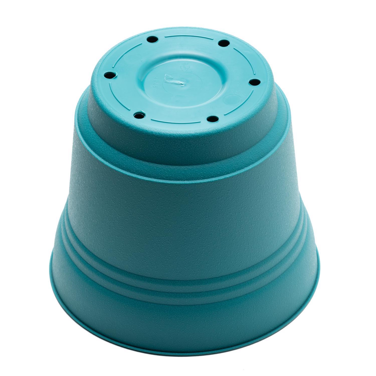 Bloem Saturn 6.5 in. H X 7.25 in. W Resin Traditional Planter Bermuda Teal