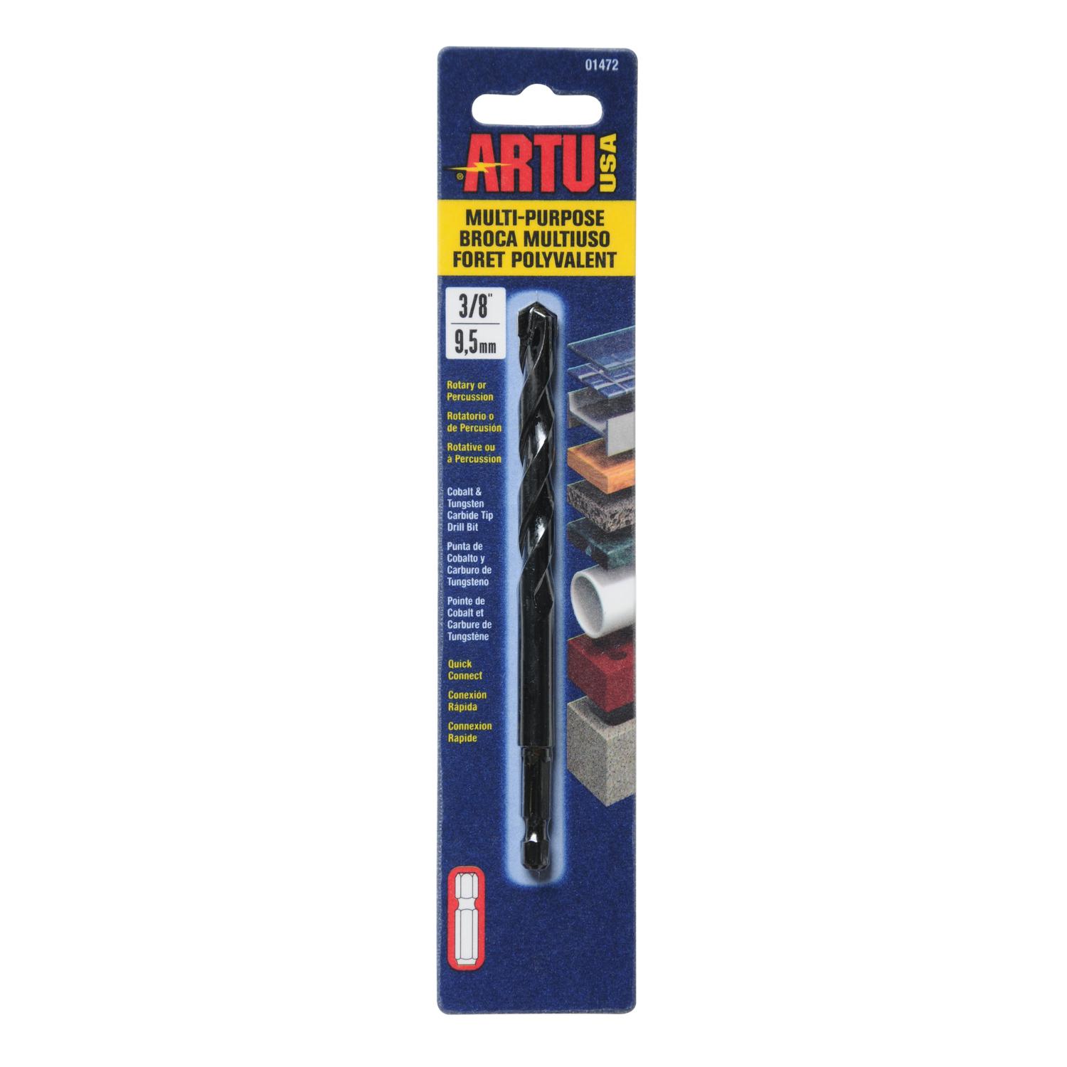 ARTU 3/8 in. X 5-1/4 in. L Tungsten Carbide Tipped Drill Bit Quick-Change Hex Shank 1 pc