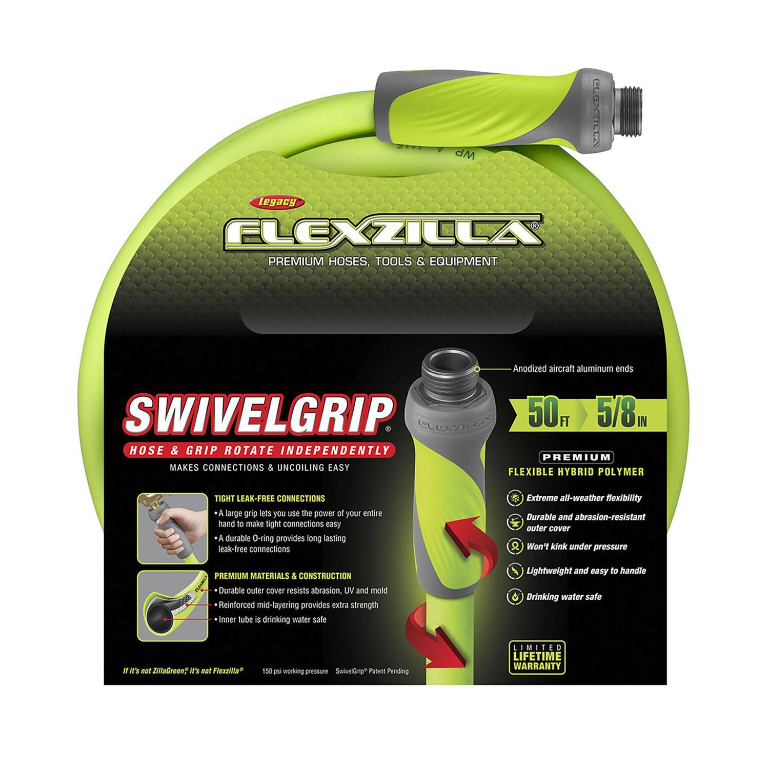 Legacy Flexzilla SwivelGrip 5/8 in. D X 50 ft. L Heavy Duty Premium Grade Garden Hose