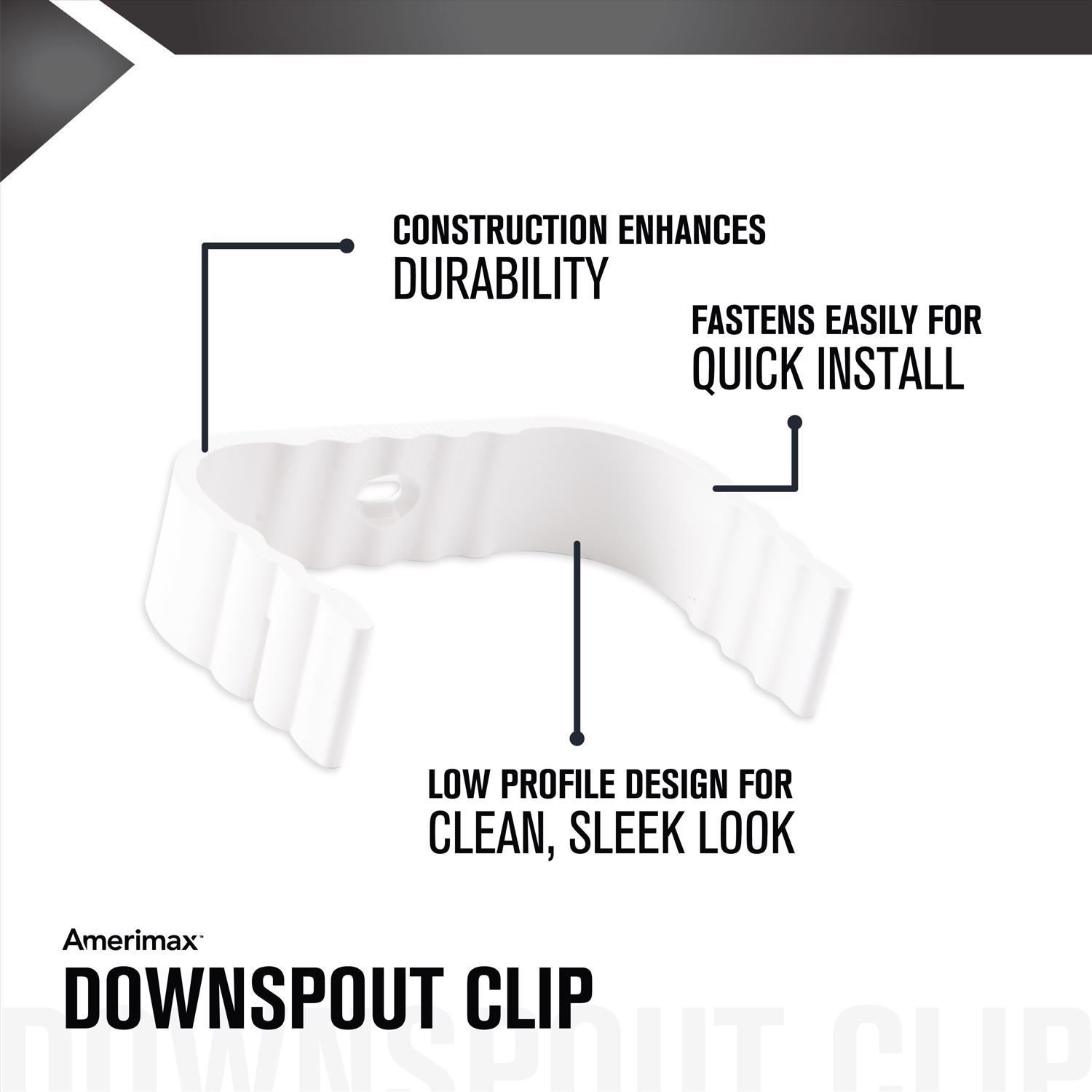 Amerimax 0.8 in. H X 2 in. W X 3.25 in. L White Vinyl Traditional Downspout Band