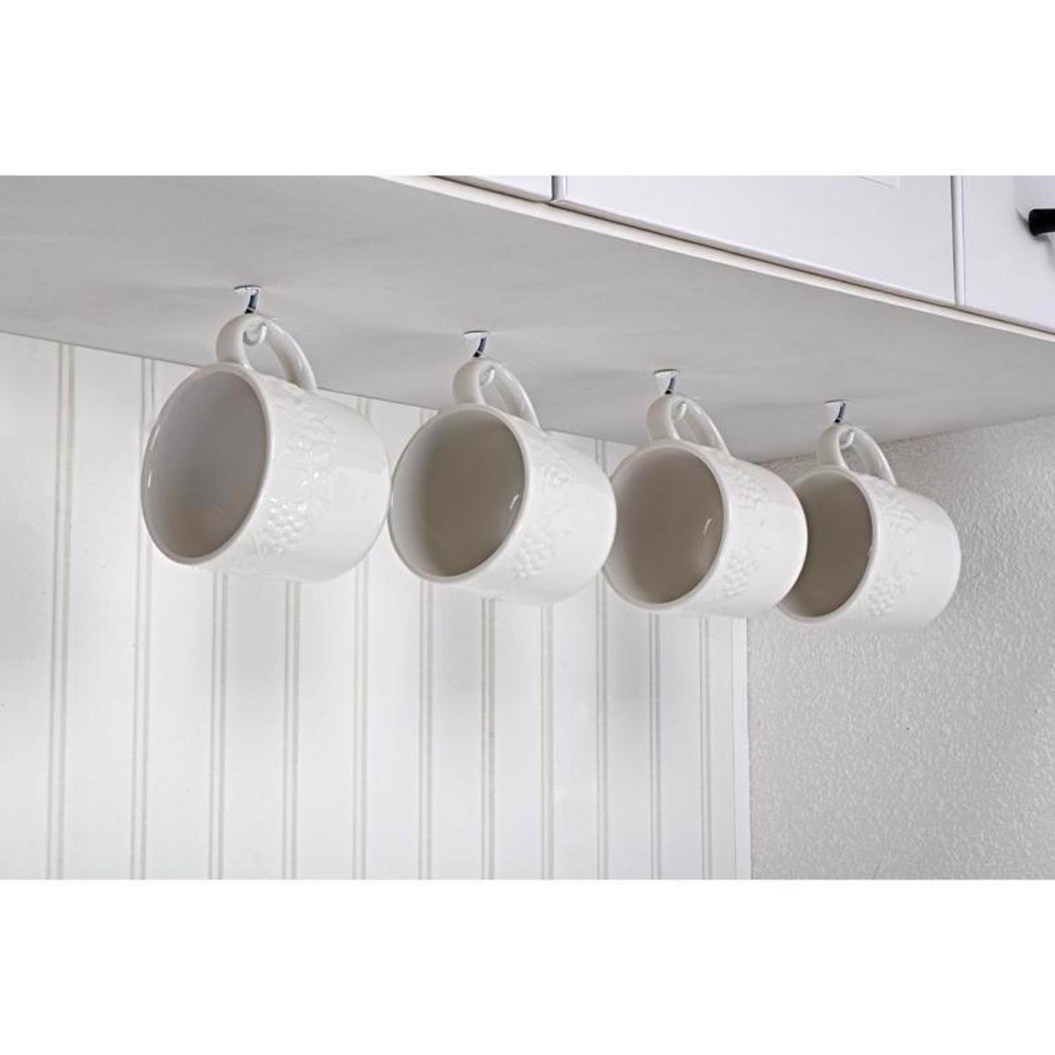 Ace Medium White Steel 1.375 in. L Cup Hook 10 lb 4 pk