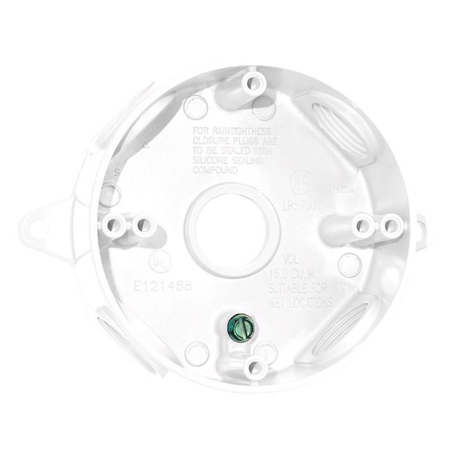 Sigma Engineered Solutions New Work 16 cu in Round Die-Cast Metal Weatherproof Box White