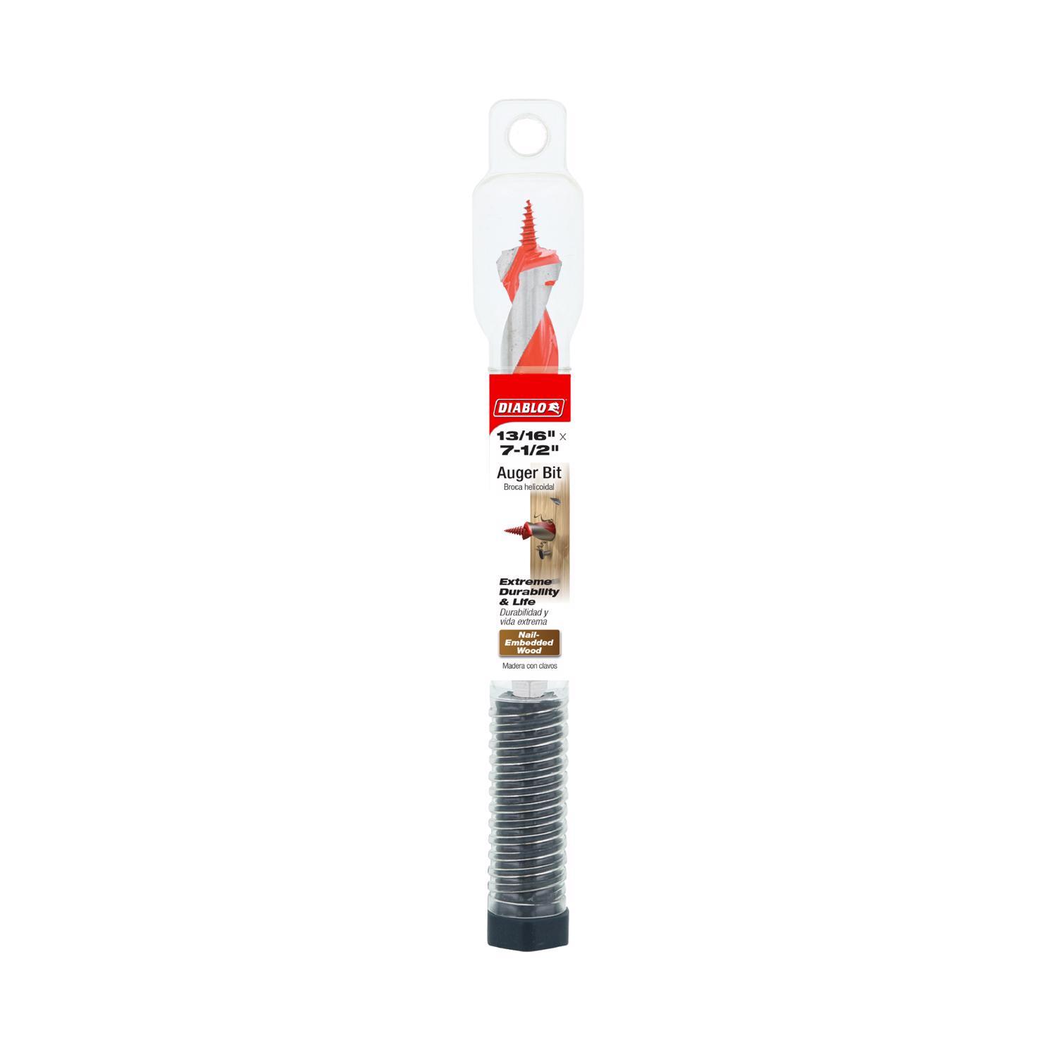 Diablo Dura-Tip 13/16 in. D X 7.5 in. L Auger Bit High Speed Steel 1 pc