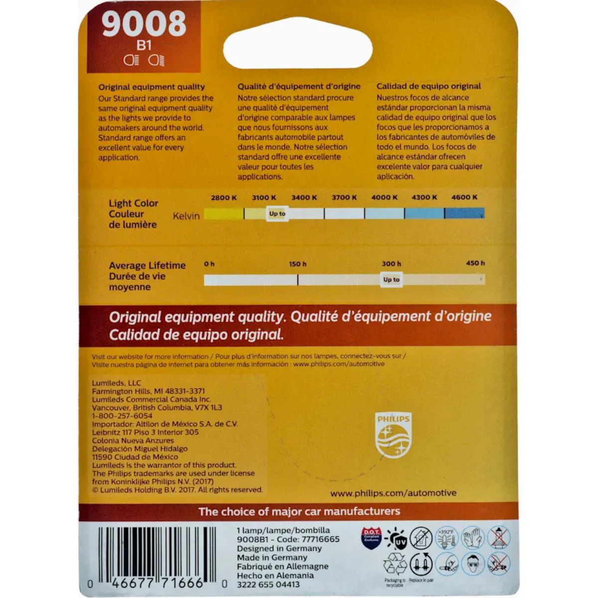 Philips Standard Series 9008/H13 Headlight Bulb