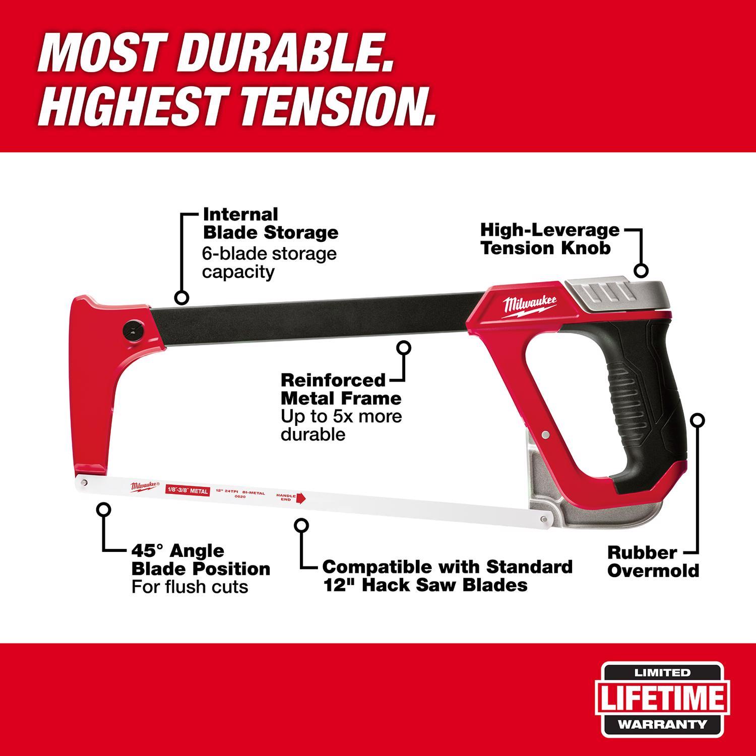Milwaukee 12 in. Bi-Metal Hacksaw Red 1 pc