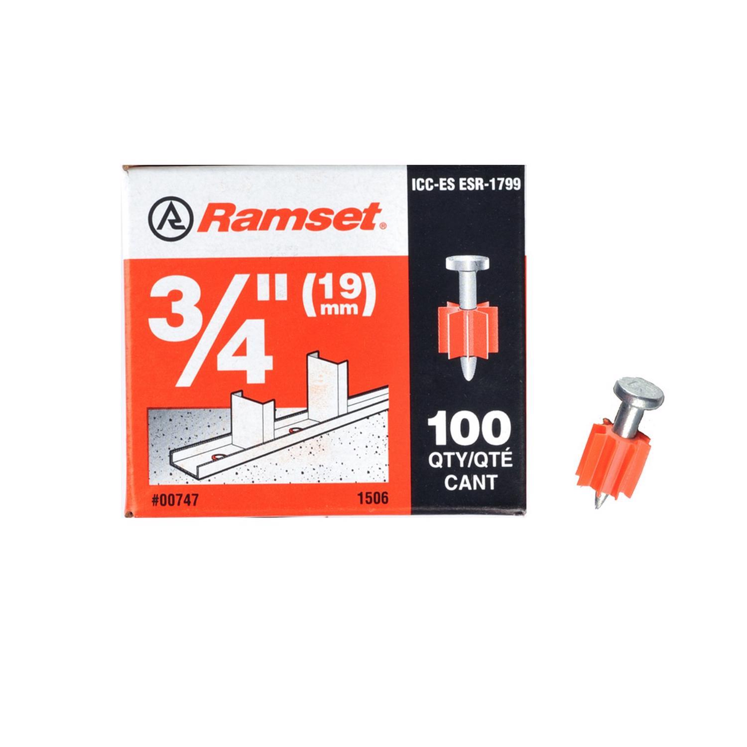 Ramset 0.3 in. D X 3/4 in. L Steel Flat Head Drive Pin 100 pk