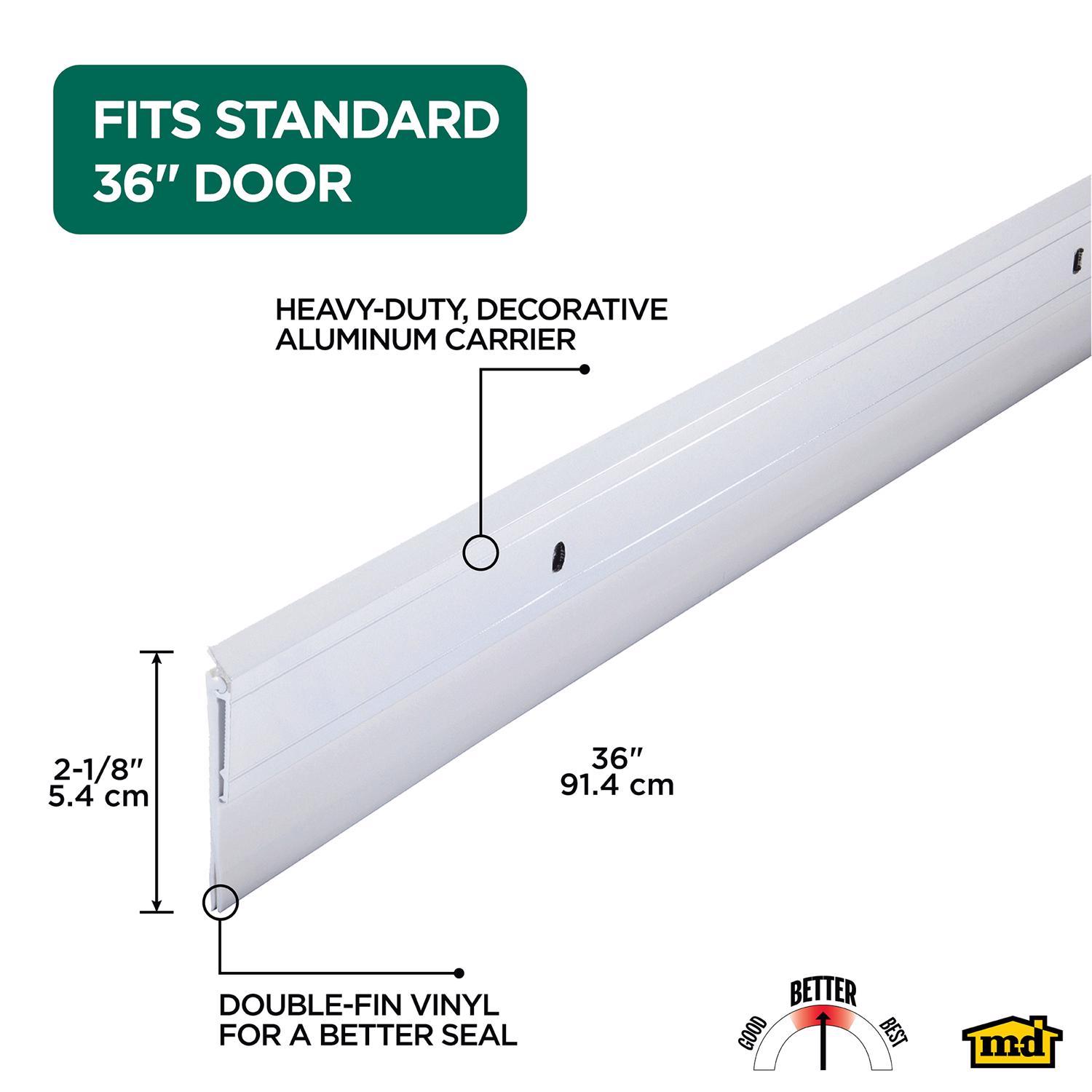 M-D Building Products White Aluminum/Vinyl Sweep For Doors 36 in. L X 2.13 in.