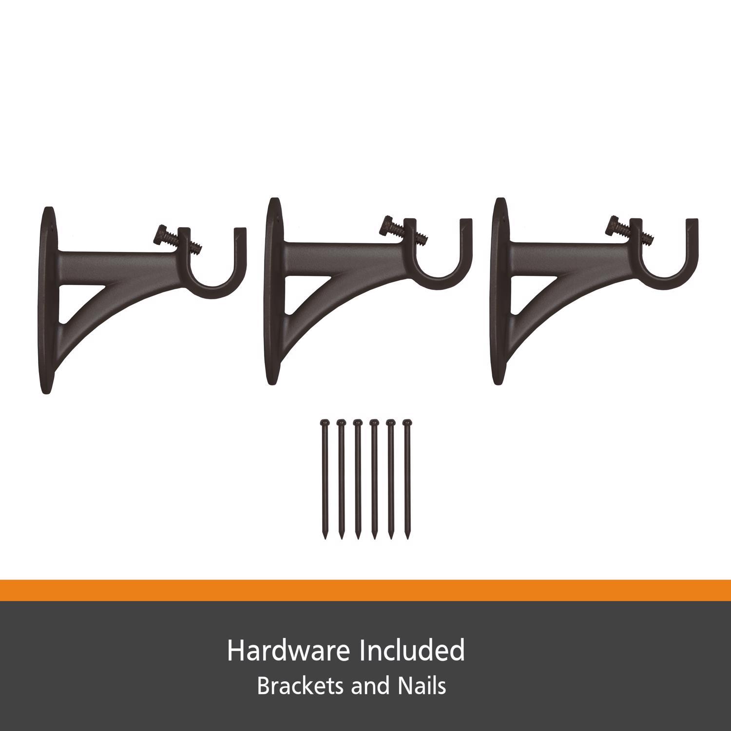 Kenney Fast Fit Weathered Brown Finn Curtain Rod 36 in. L X 66 in. L