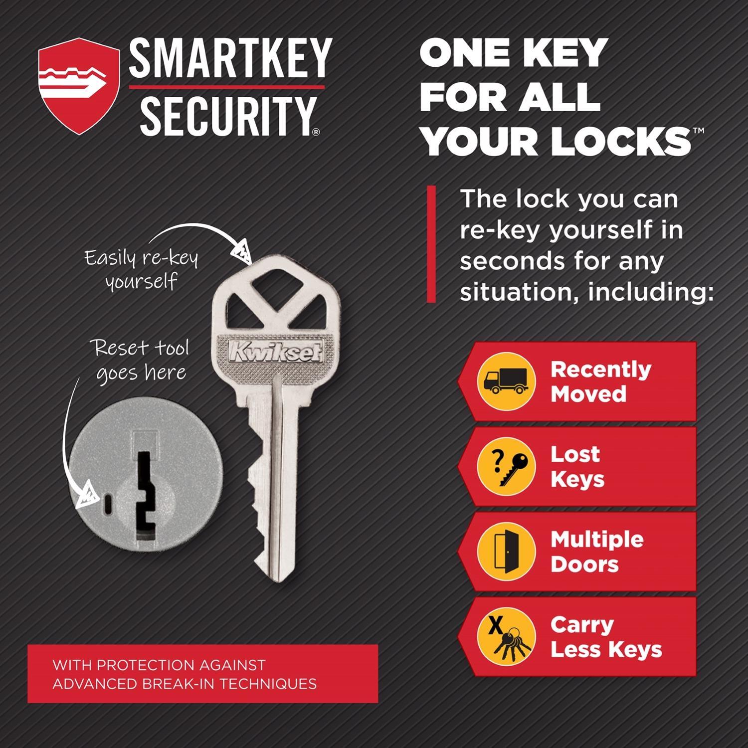 Kwikset Tylo Satin Nickel Entry Knob and Single Cylinder Deadbolt 1-3/4 in.
