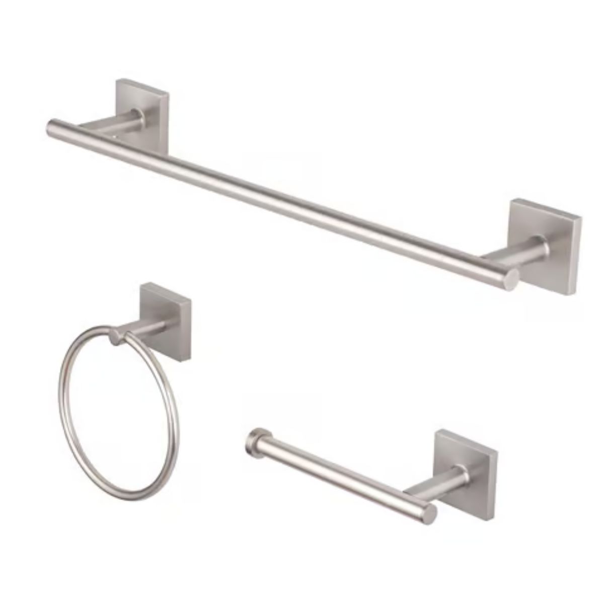 OakBrook Collection Brushed Nickel Silver Die Cast Zinc Towel Holder