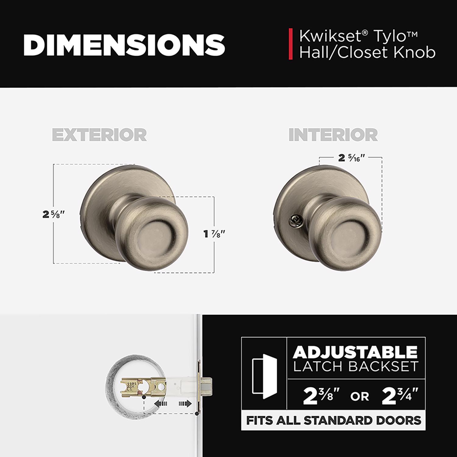 Kwikset Tylo Antique Brass Passage Door Knob