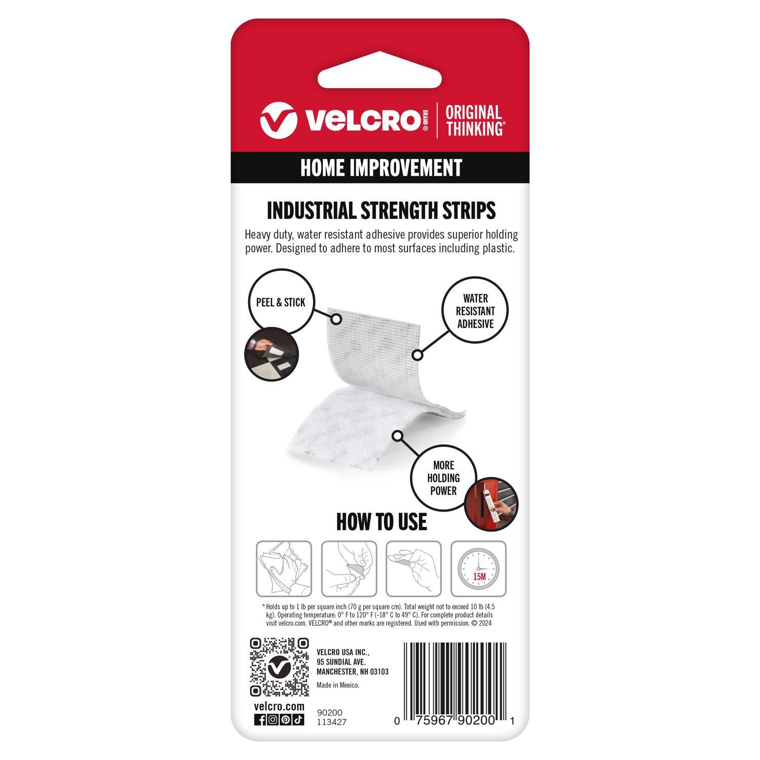 VELCRO Brand Industrial Strength Small Nylon Hook and Loop Fastener 4 in. L 2 pk