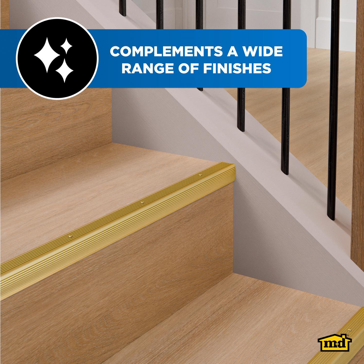 M-D Building Products 1.125 in. H X 1.125 in. W X 36 in. L Satin Brass Aluminum Stair Edge