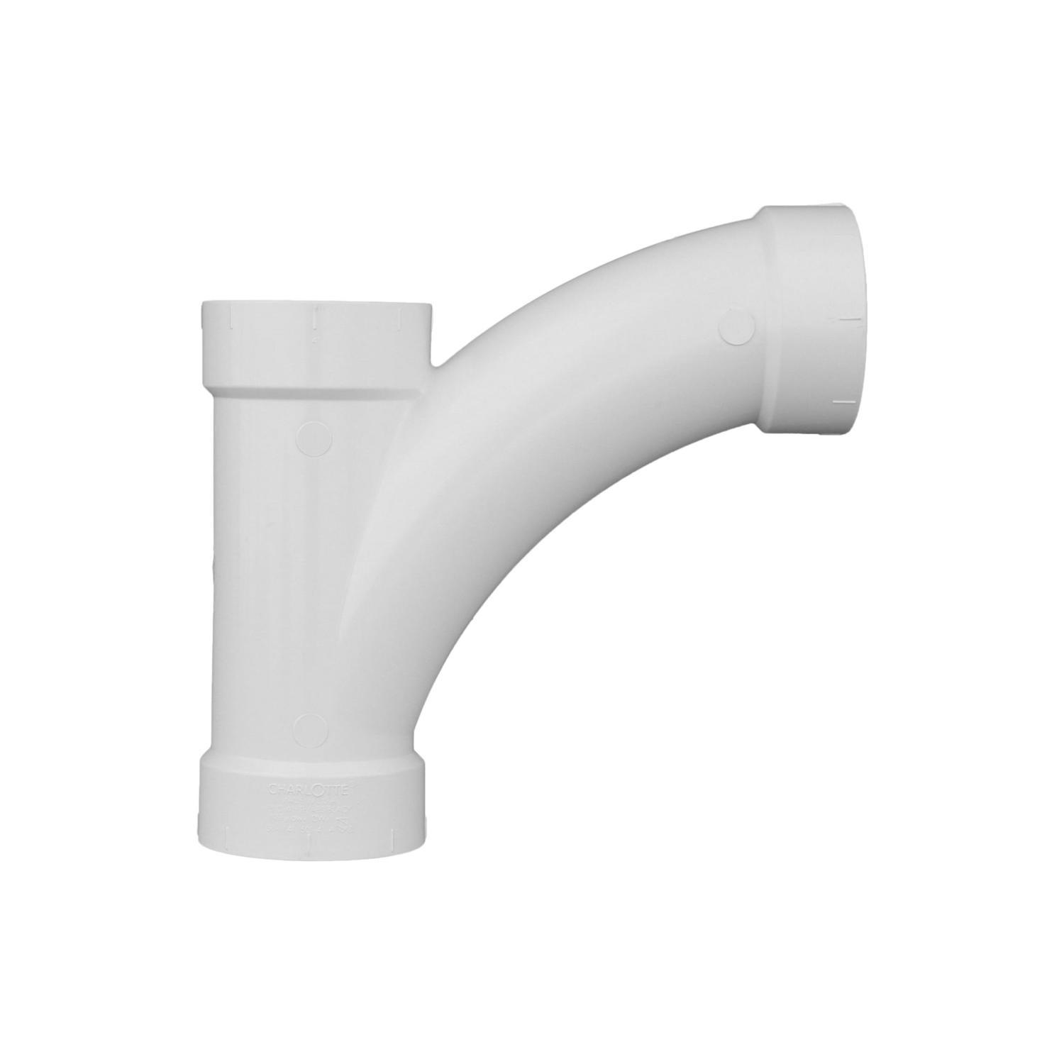Charlotte Pipe Schedule 40 4 in. Hub X 4 in. D Hub PVC Long Turn Wye 1 pk