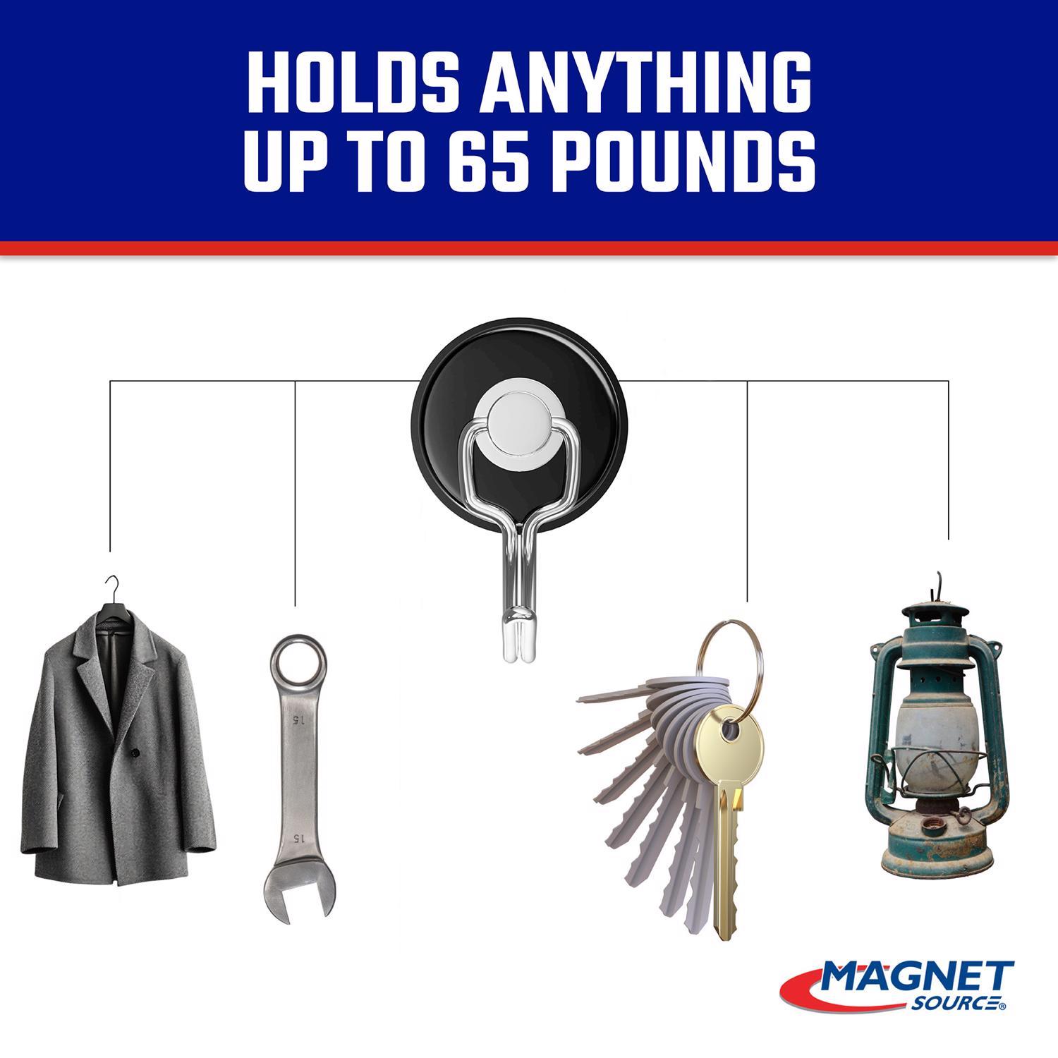 Magnet Source.29 in. L X 1.5 in. W Black Rotating Magnetic Hook 65 lb. pull 1 pc
