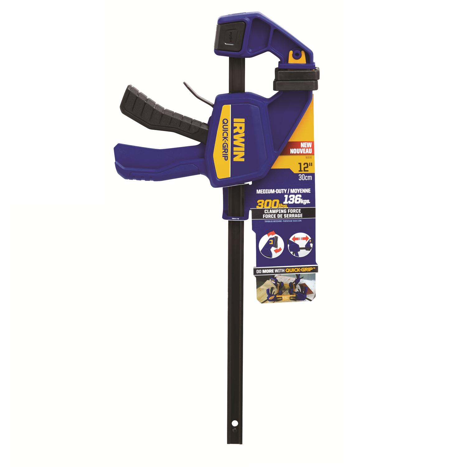 Irwin Quick-Grip 12 in. X 3-1/2 in. D Bar Clamp 300 lb 1 pc