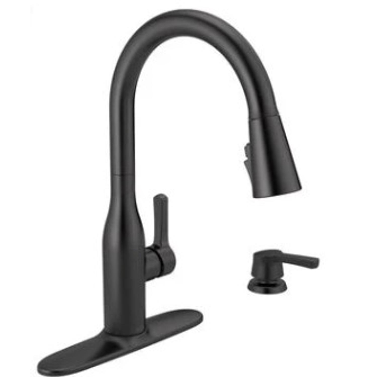Delta Marca One Handle Matte Black Pull-Down Kitchen Faucet