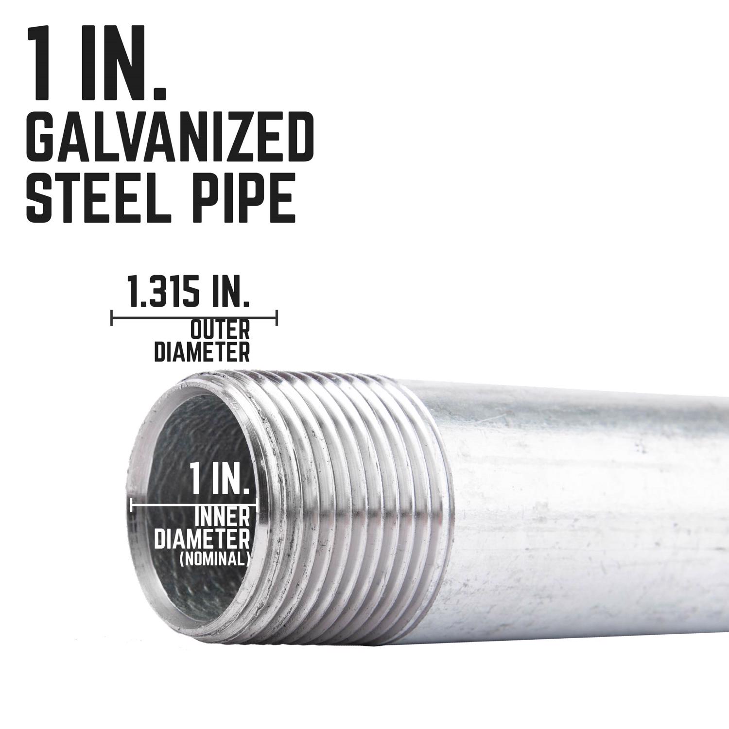 STZ Industries 1 in. MIP each X 1 in. D MIP Galvanized Steel Close Nipple