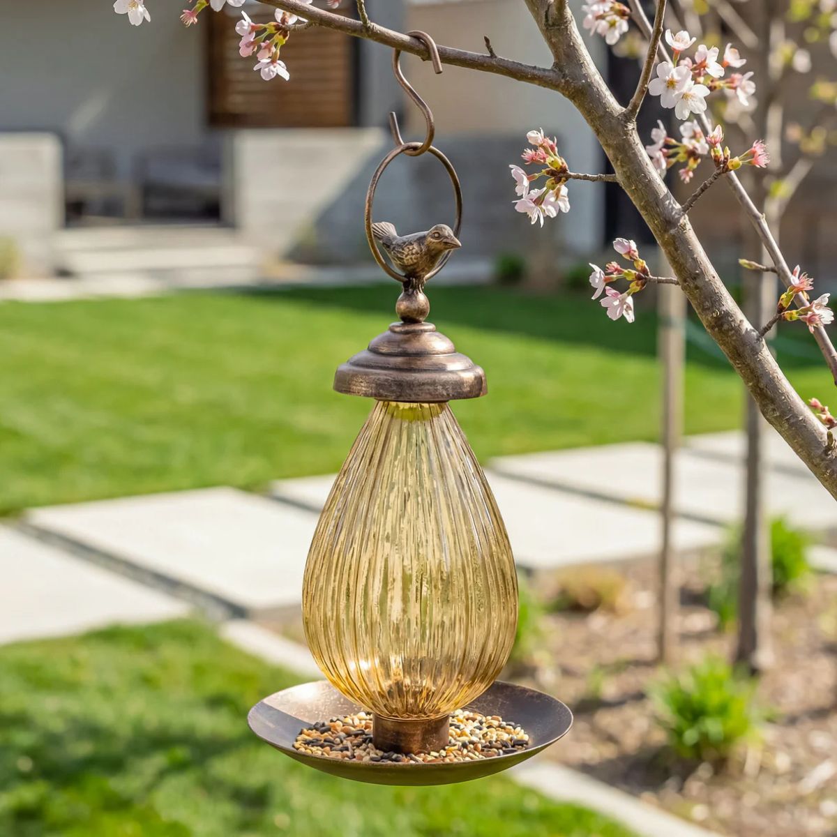 Evergreen VivaStyle Bird Feeder Glass & Metal