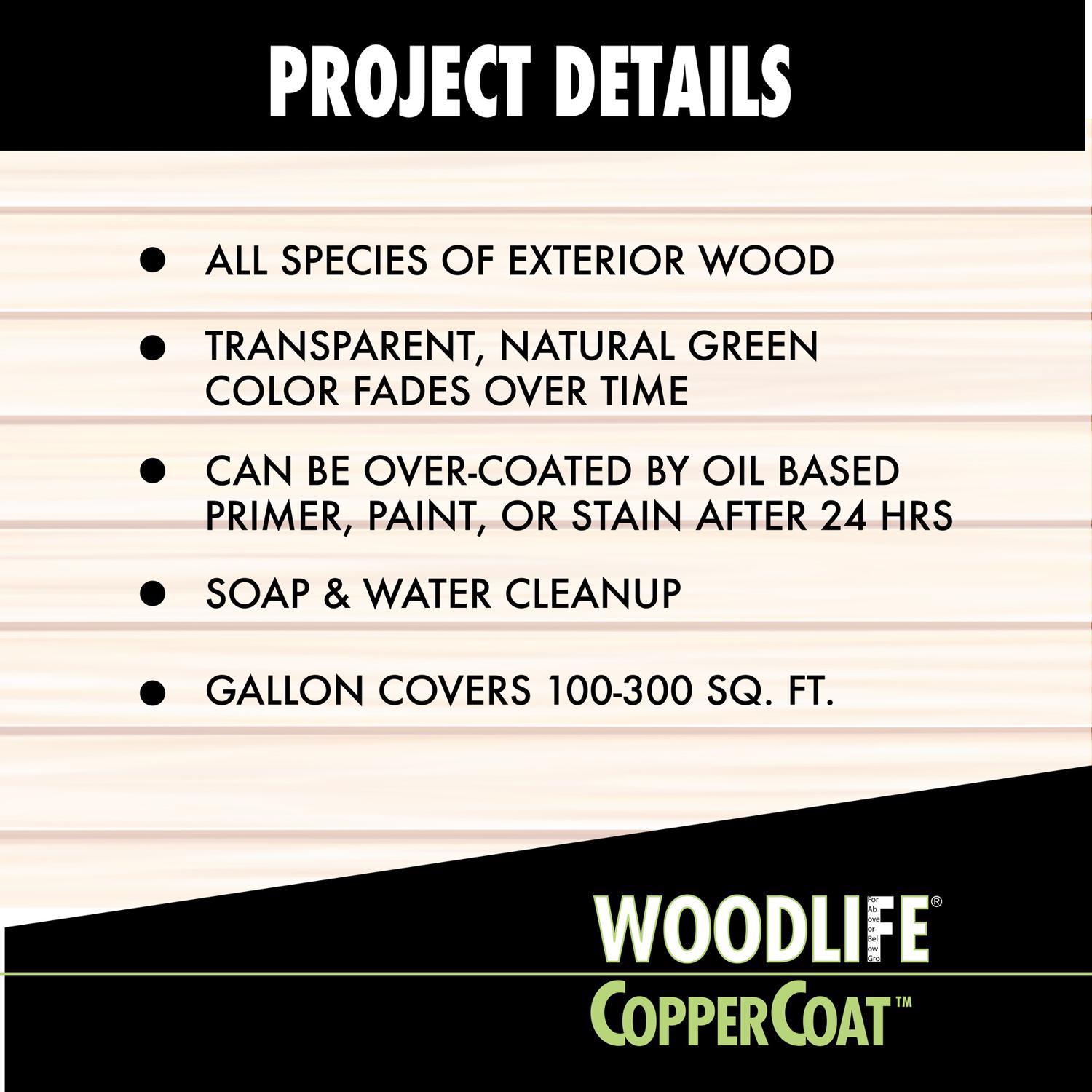 Woodlife Coppercoat Green Semi-Transparent Water-Based Wood Preservative 0.88 gal