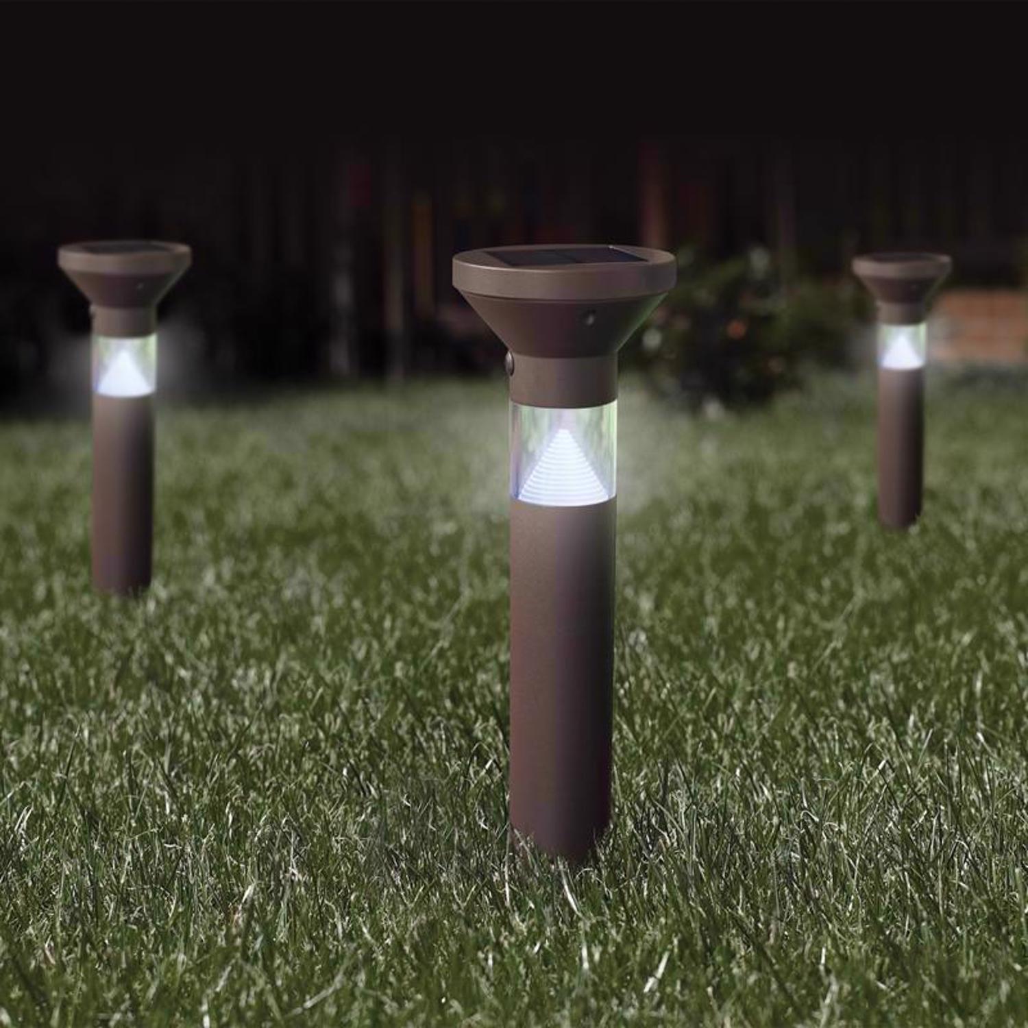 Feit OneSync Oil Rubbed Bronze Solar Powered 0.4 W LED Bollard Light 1 pk