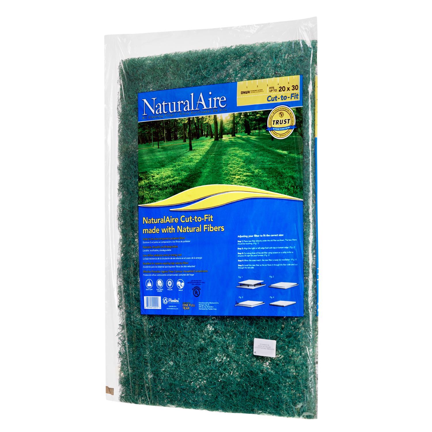 NaturalAire 20 in. W X 30 in. H X 1 in. Natural Fiber 1 MERV Air Filter 1 pk