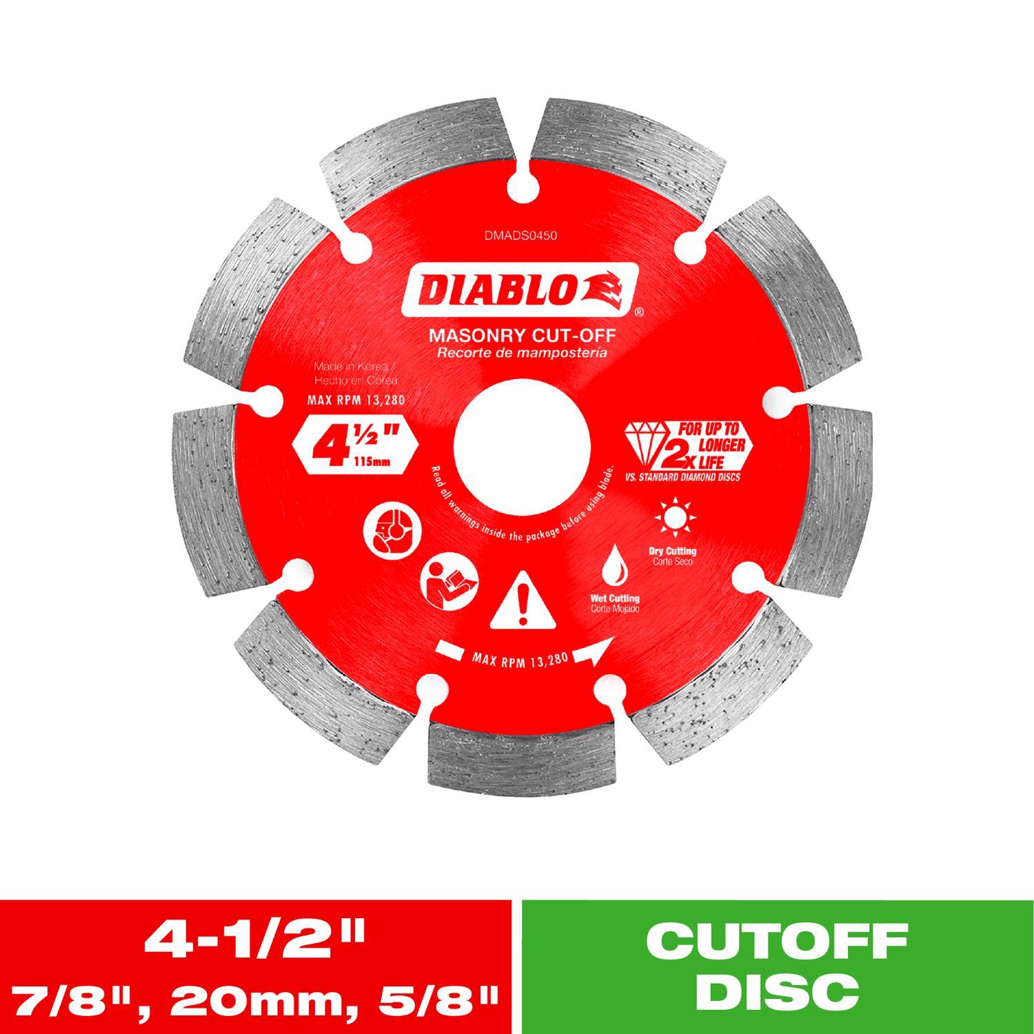 Diablo 4-1/2 in. D X 7/8 in. X.087 in. thick Diamond Masonry Cut-Off Disc 1 pk