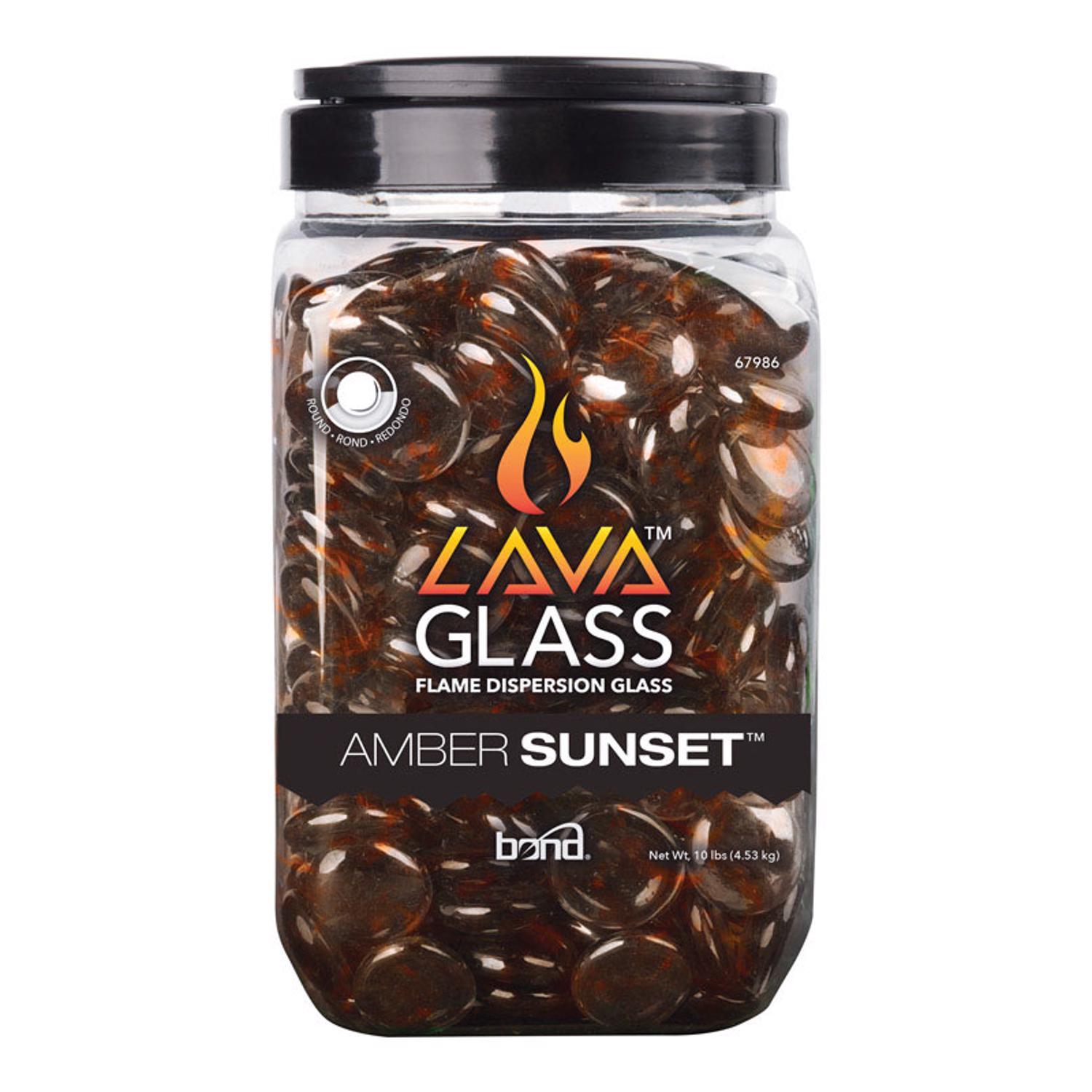 Bond Amber Sunset Gloss Glass Fire Pit Lava Glass
