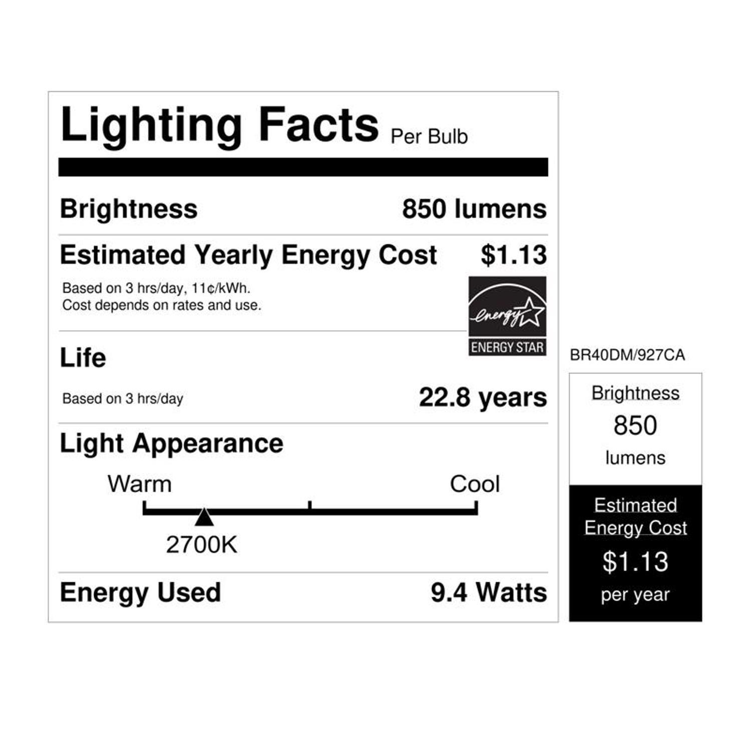 Feit BR40 E26 (Medium) LED Bulb Soft White 65 Watt Equivalence 1 pk