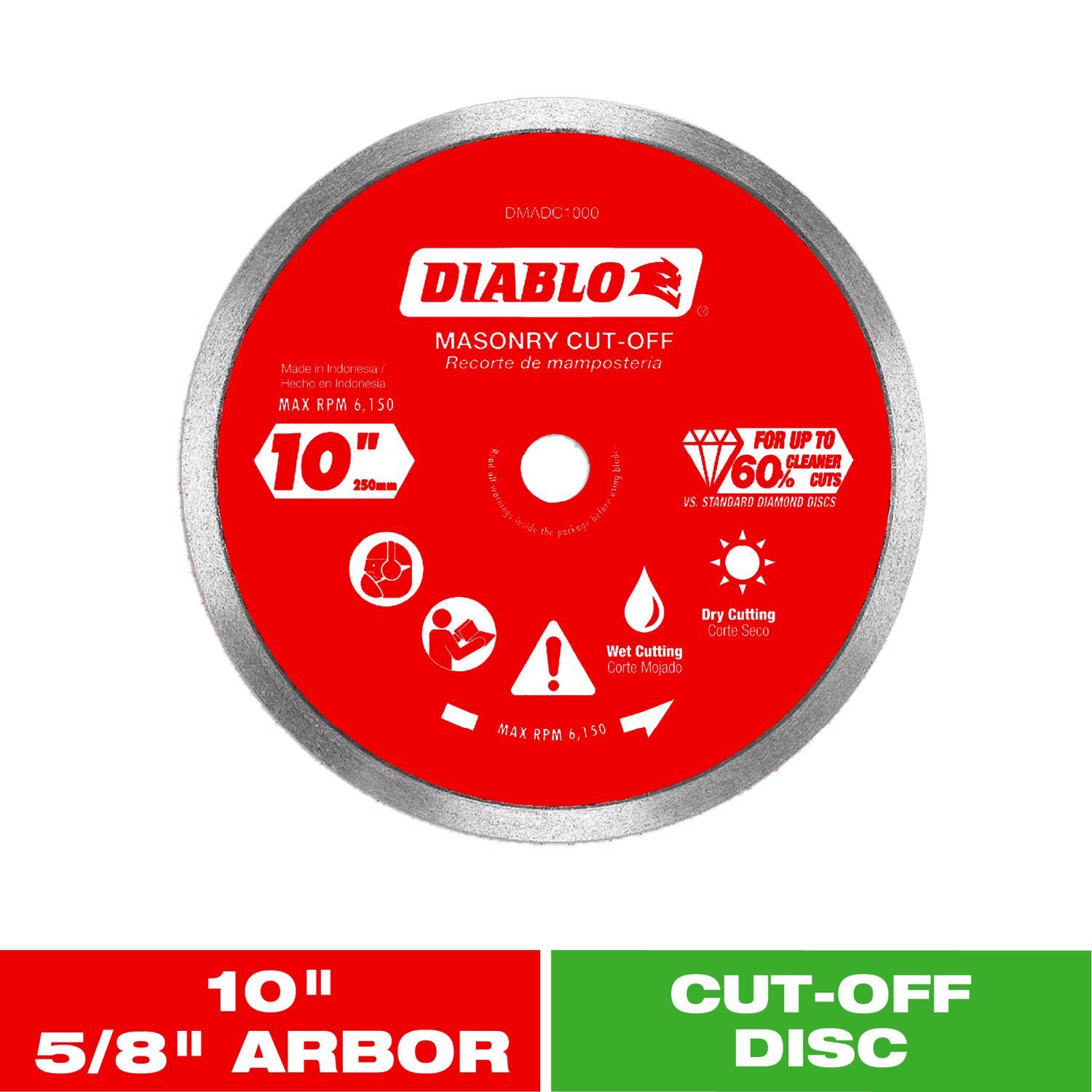 Diablo 10 in. D X 5/8 in. X.063 in. thick Diamond Continuous Rim Masonry Cut-Off Disc 1 pk