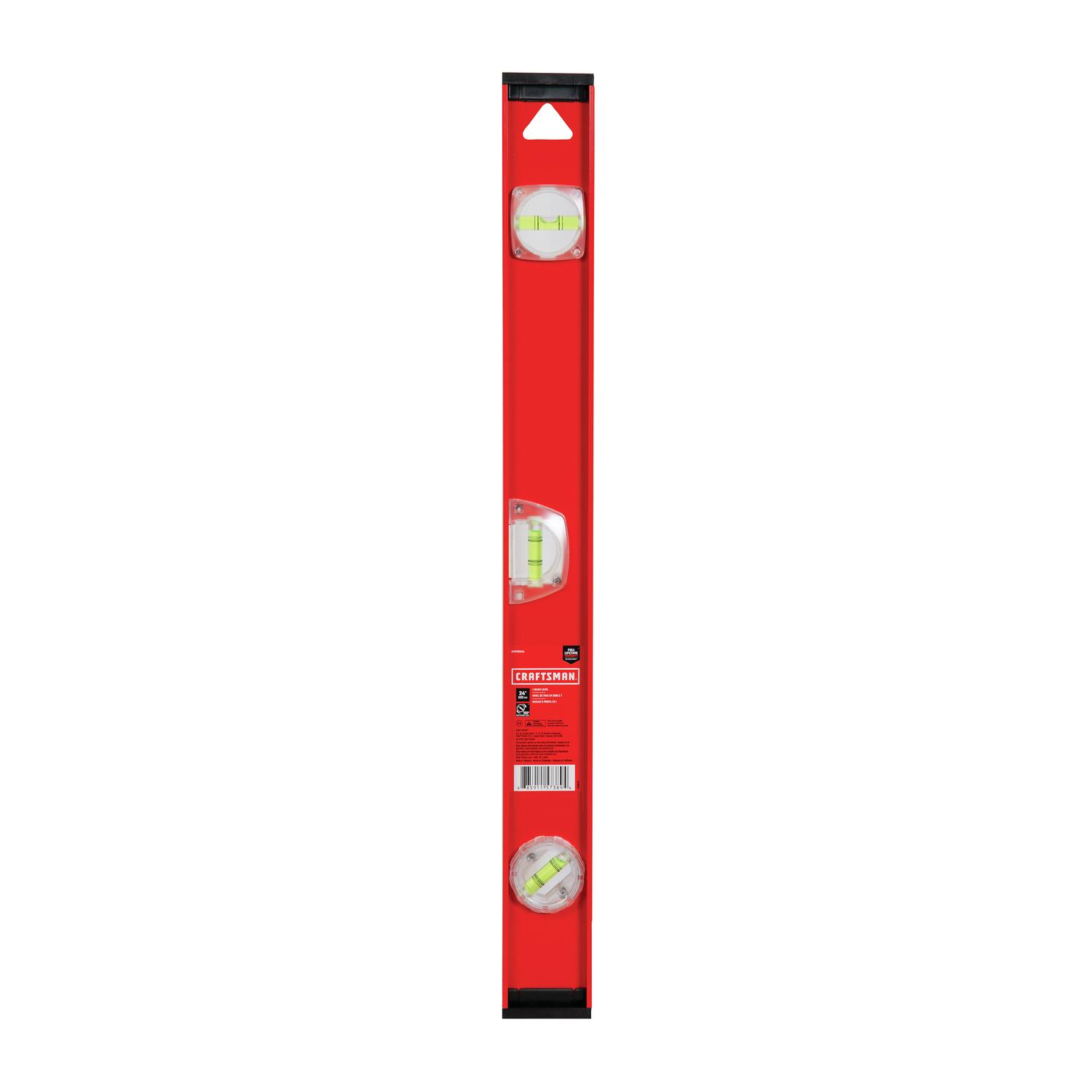 CRAFTSMAN 24 in. Aluminum I-Beam Level 3 vial