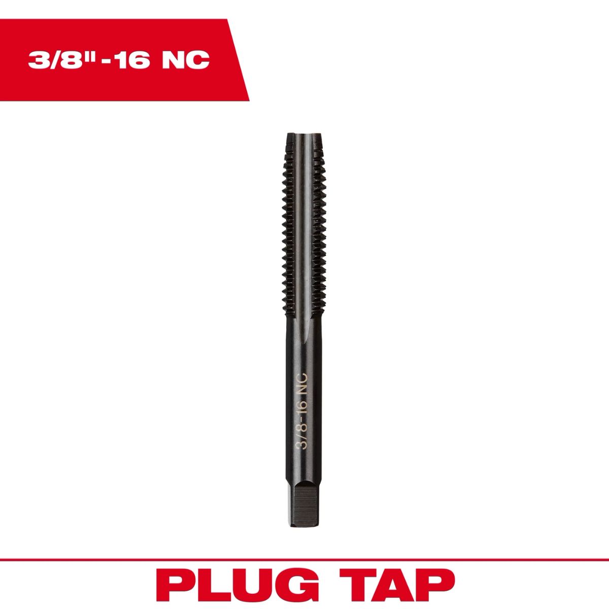 Milwaukee SAE 3/8-16 NC Straight Flute Plug Tap