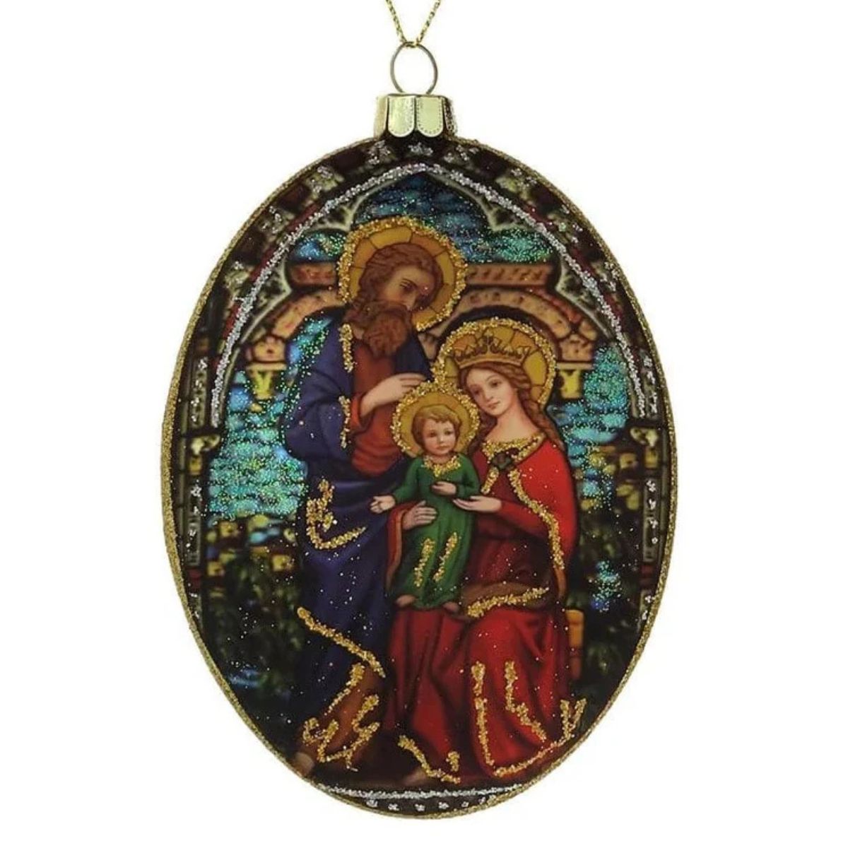 4.5 in. Stained Glass Oval Ornament