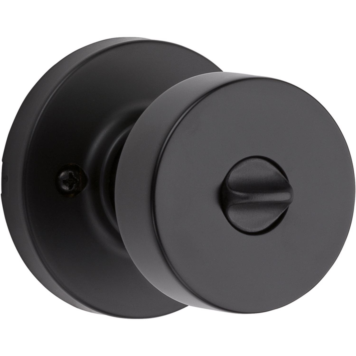 Kwikset Signature Series Pismo Iron Black Entry Door Knob KW1 2-1/4 in.