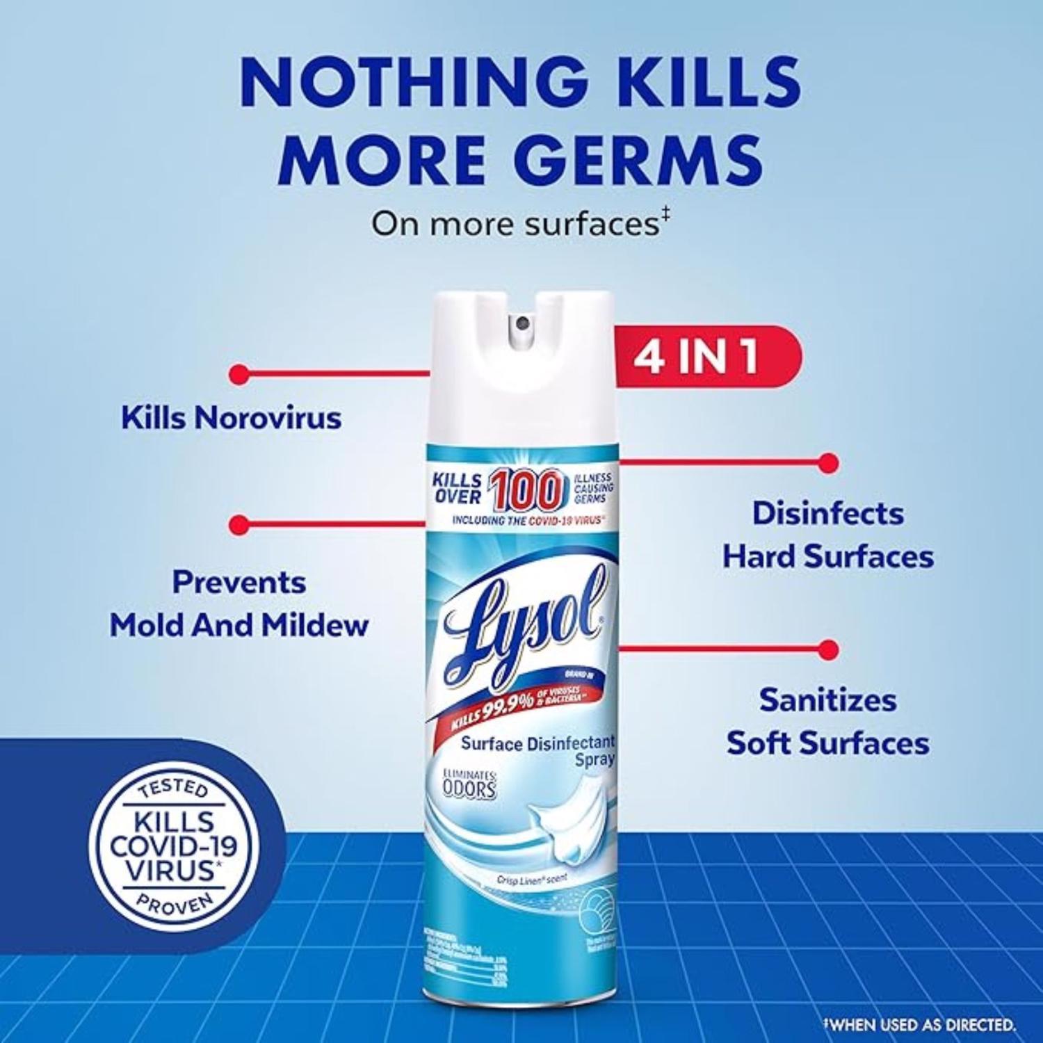 Lysol Crisp Linen Scent Disinfectant Spray 12.5 oz 1 pk