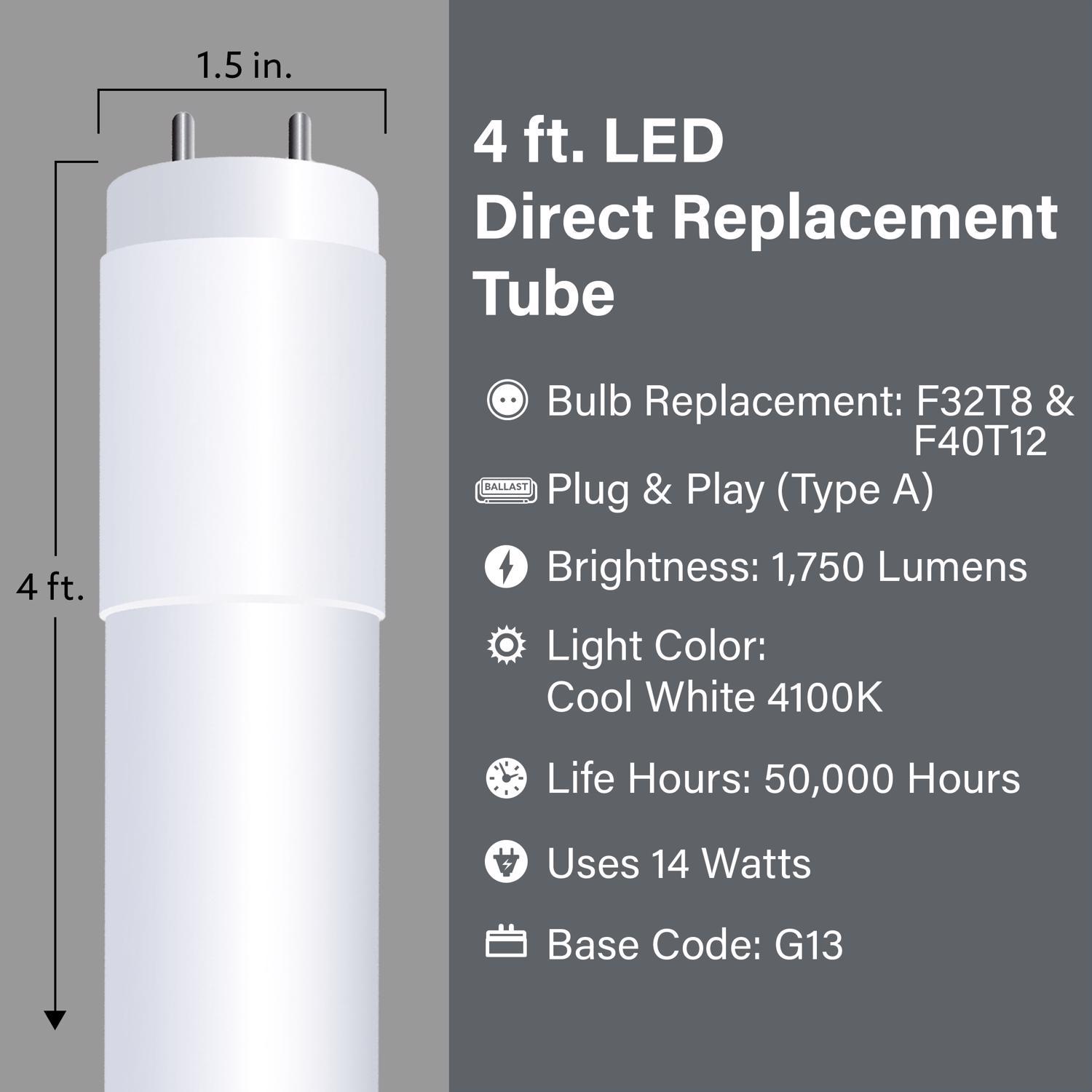 Feit Linear T8 G13 (Medium Bi-Pin) LED Bulb Cool White 32 Watt Equivalence 1 pk