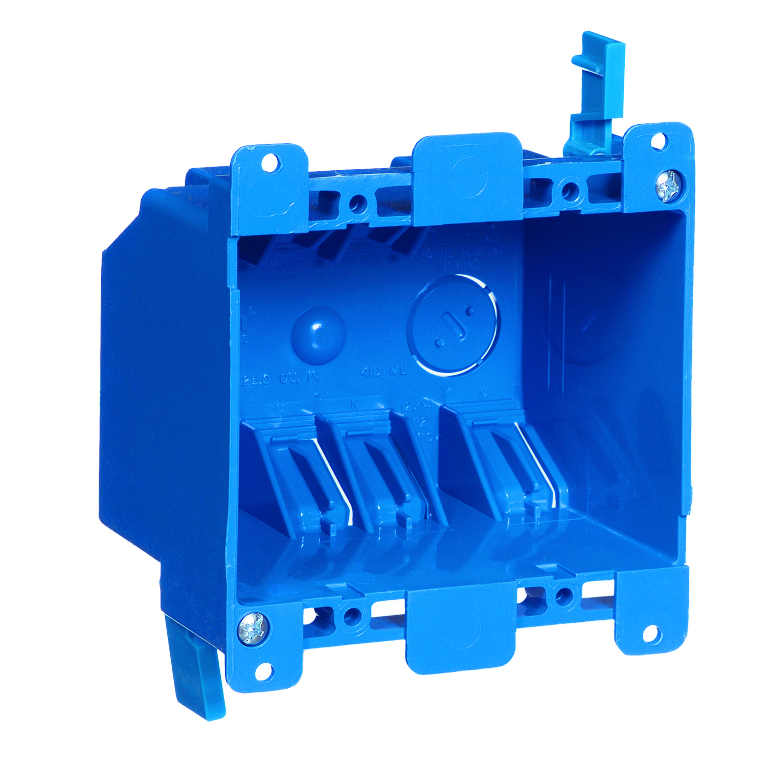 Carlon 25 cu in Rectangle PVC 2 gang Outlet Box Blue
