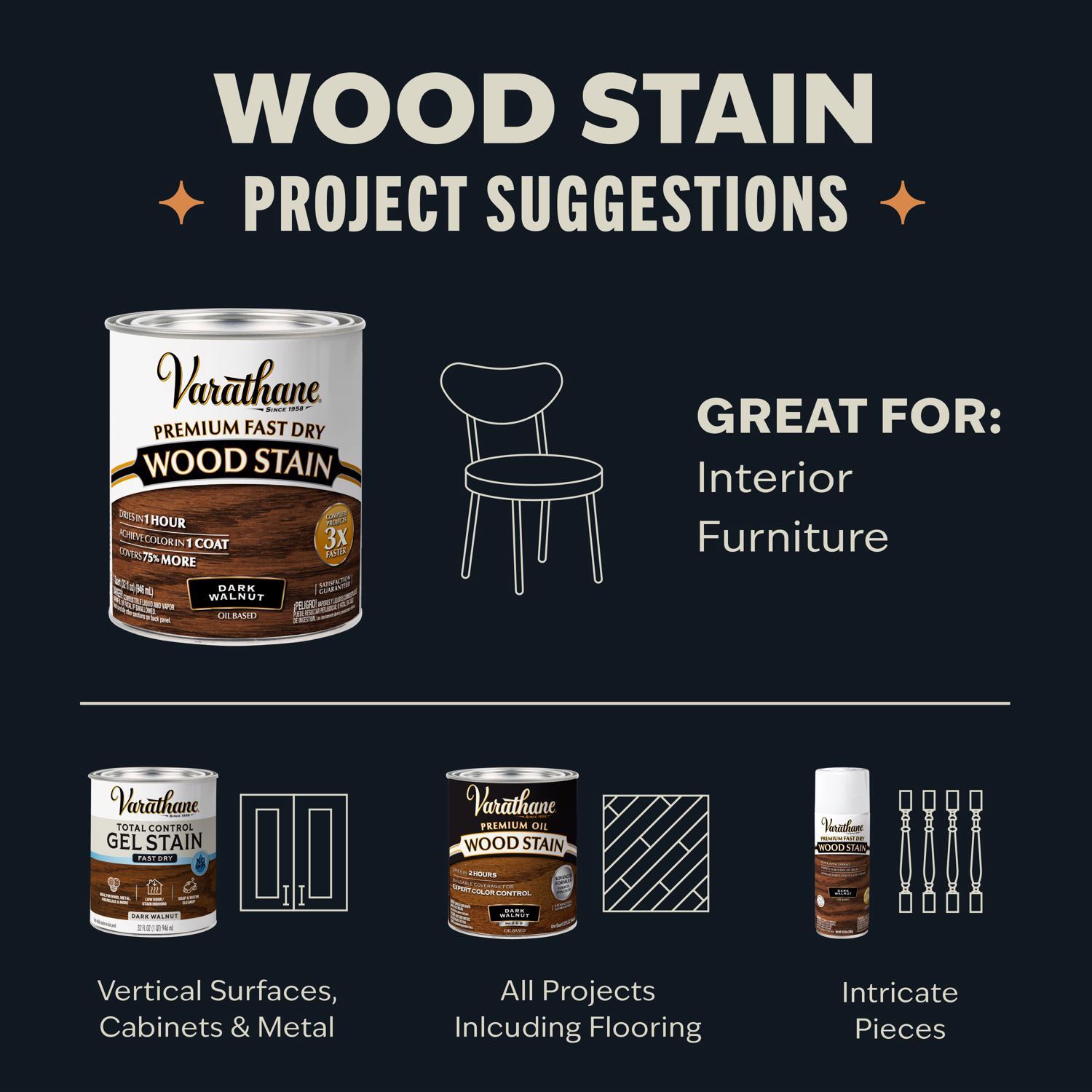 Varathane Premium Ipswich Pine Oil-Based Fast Dry Wood Stain 1 qt