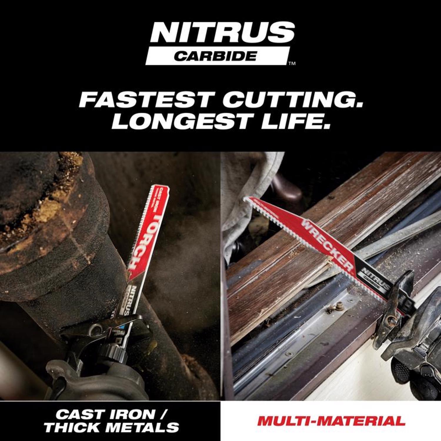 Milwaukee 9 in. Nitrus Carbide Cast Iron Reciprocating Saw Blade 8 TPI 1 pk